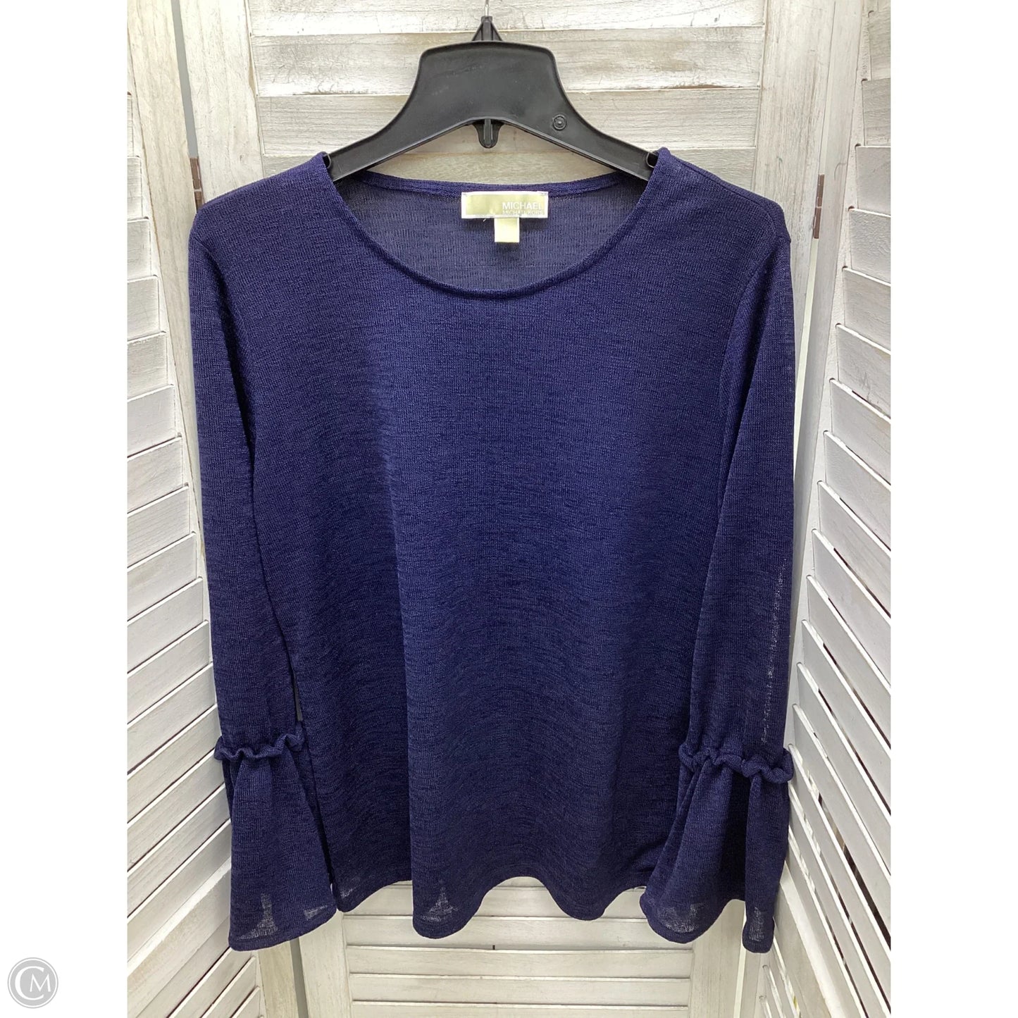 Top Long Sleeve Designer By Michael Kors In Blue, Size: Xl