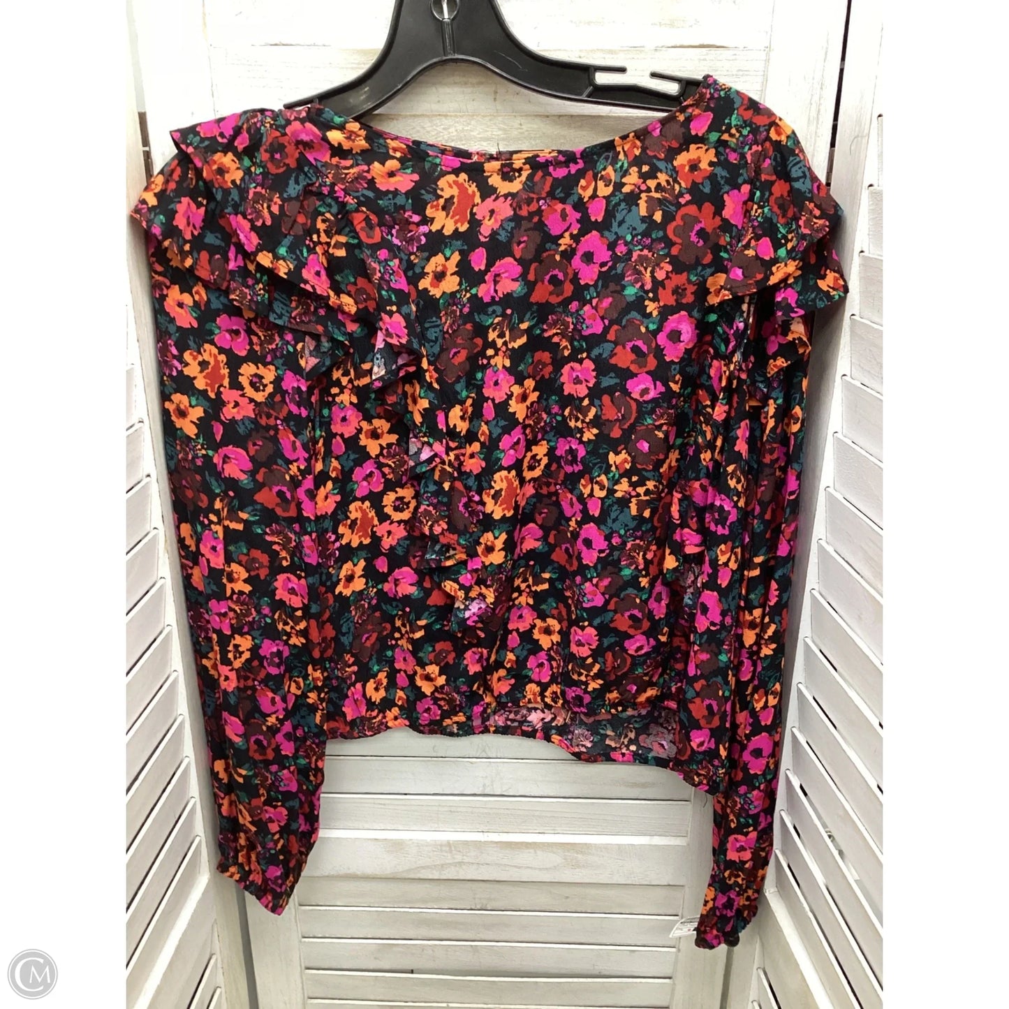 Top Long Sleeve By Wild Fable In Floral Print, Size: L