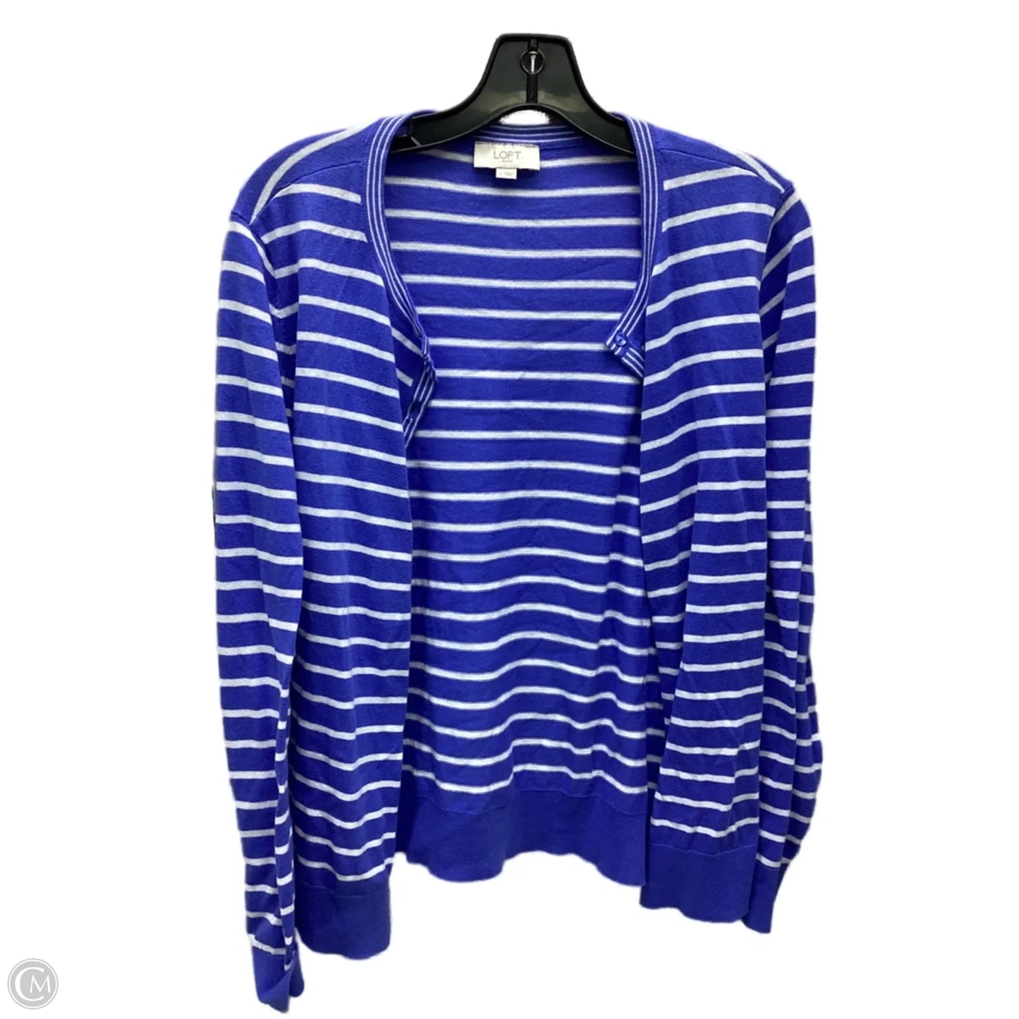 Cardigan By Loft In Striped Pattern, Size: L