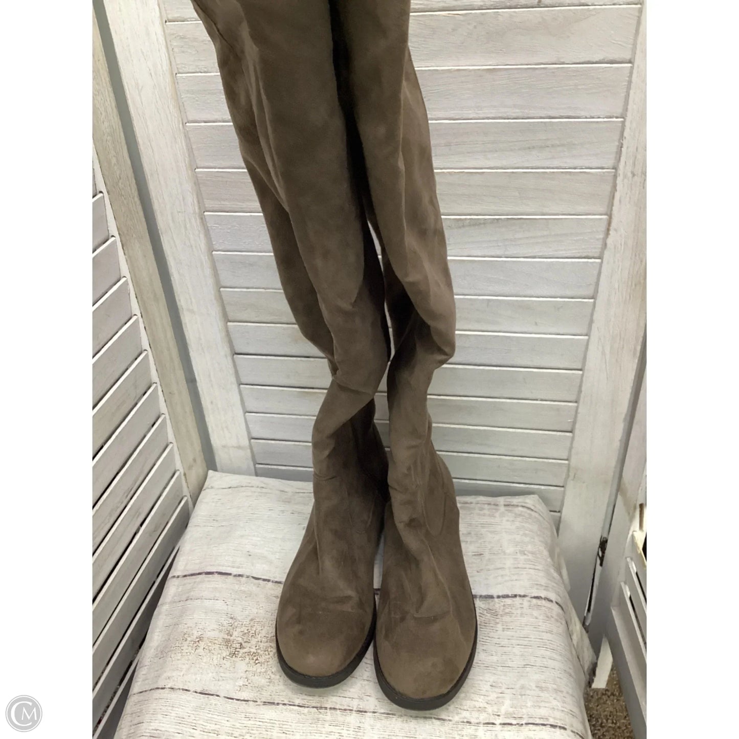 Boots Knee Heels By Style And Company In Brown, Size: 8