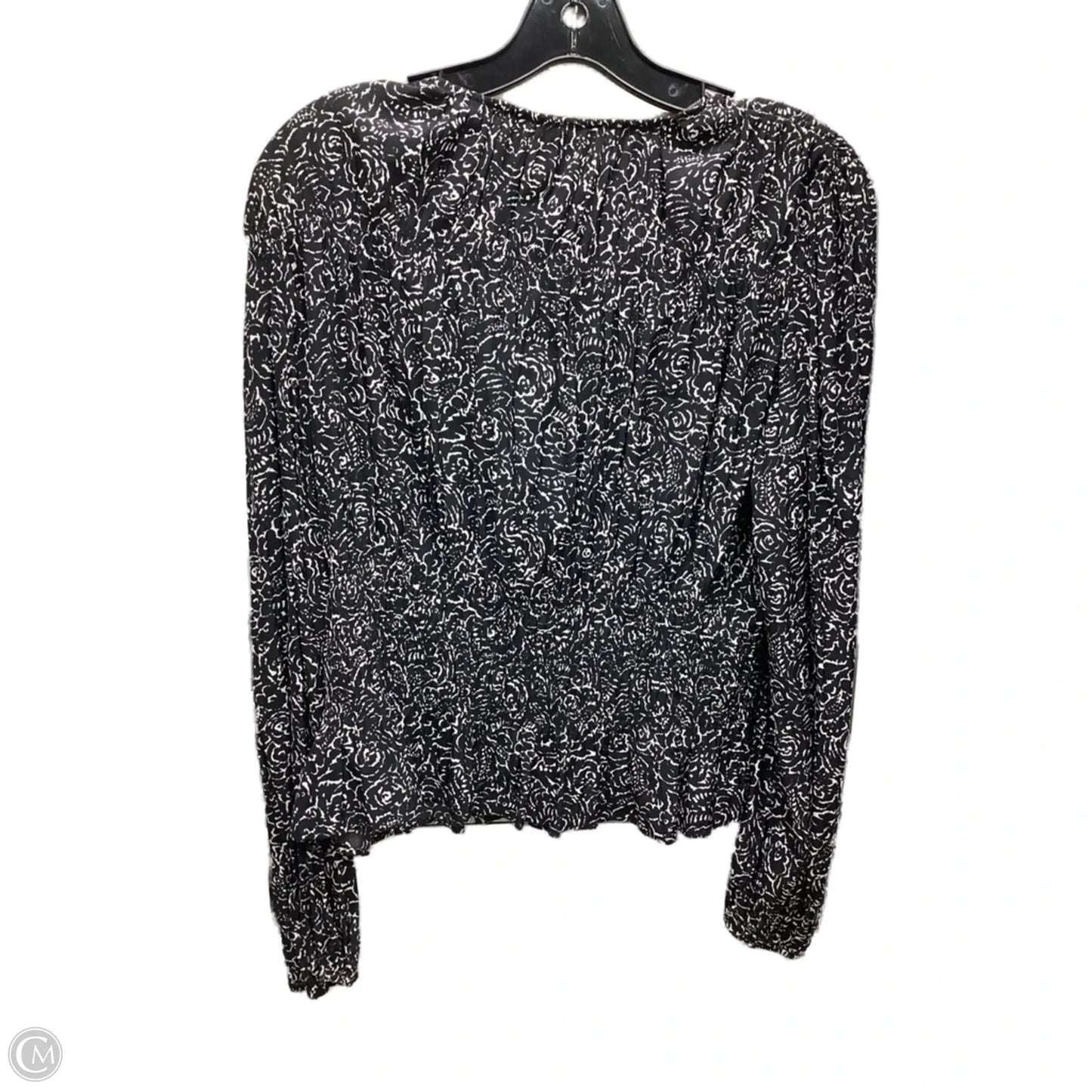 Top Long Sleeve By Universal Thread In Black & White, Size: M