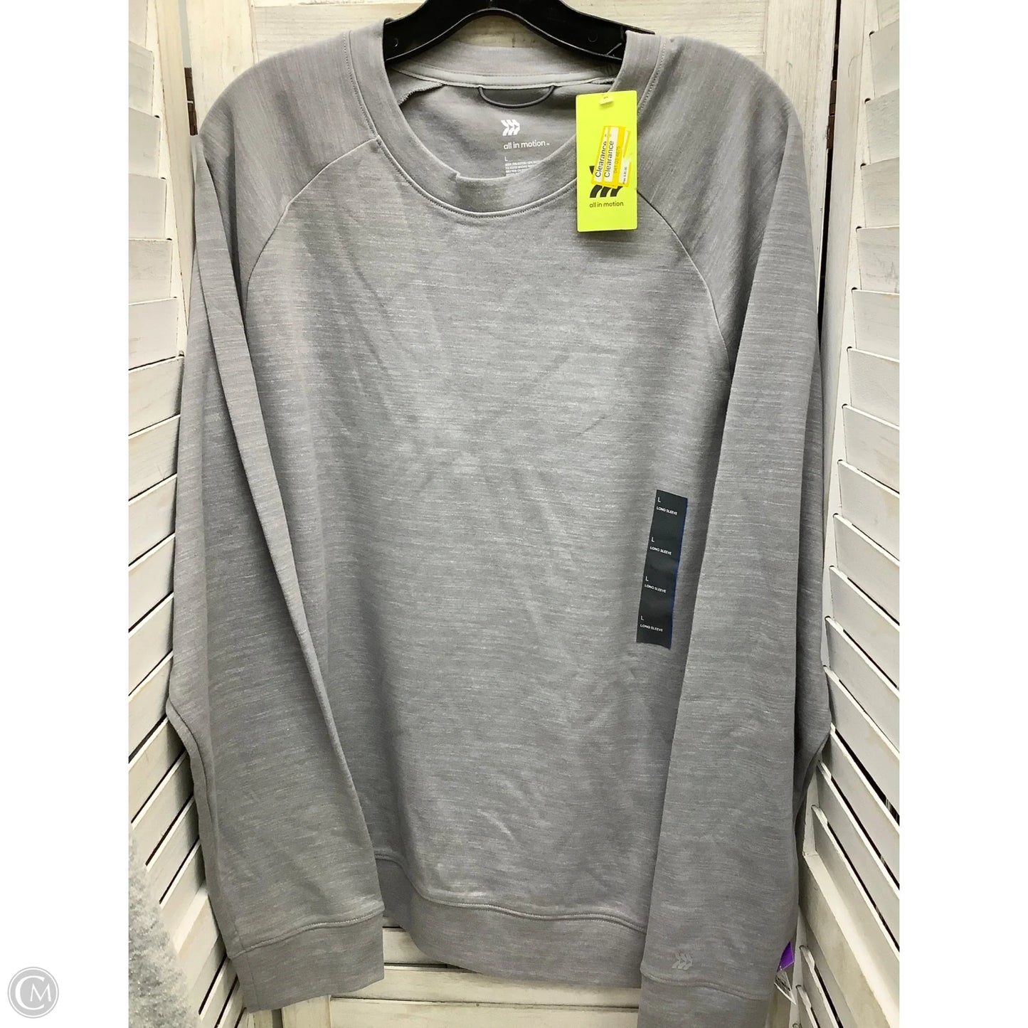 Top Long Sleeve By All In Motion In Grey, Size: L