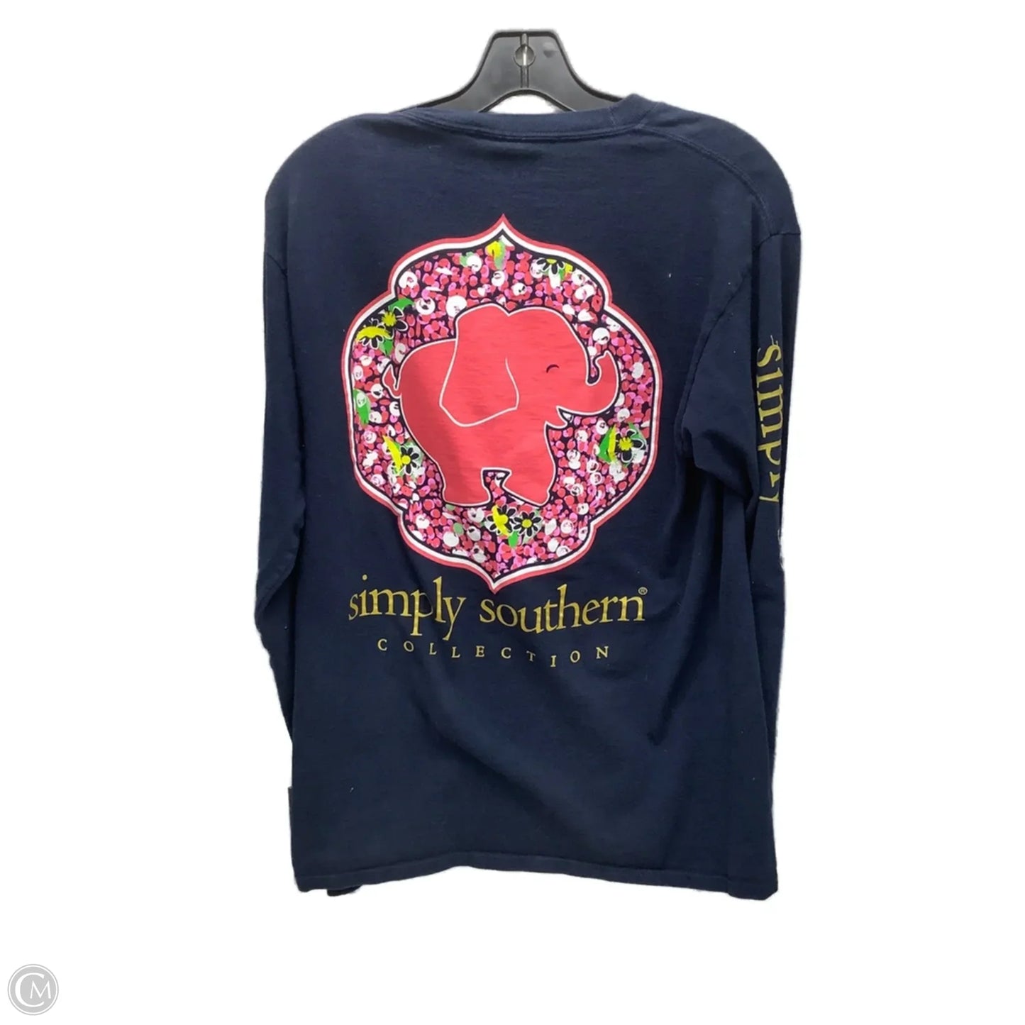 Top Long Sleeve By Simply Southern In Navy, Size: M