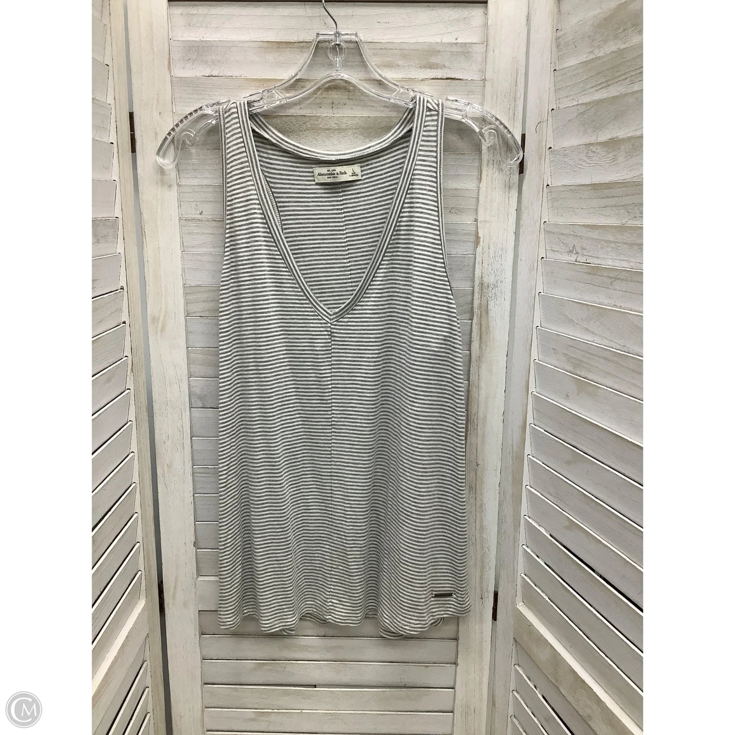 Top Sleeveless By Abercrombie And Fitch In Striped Pattern, Size: L