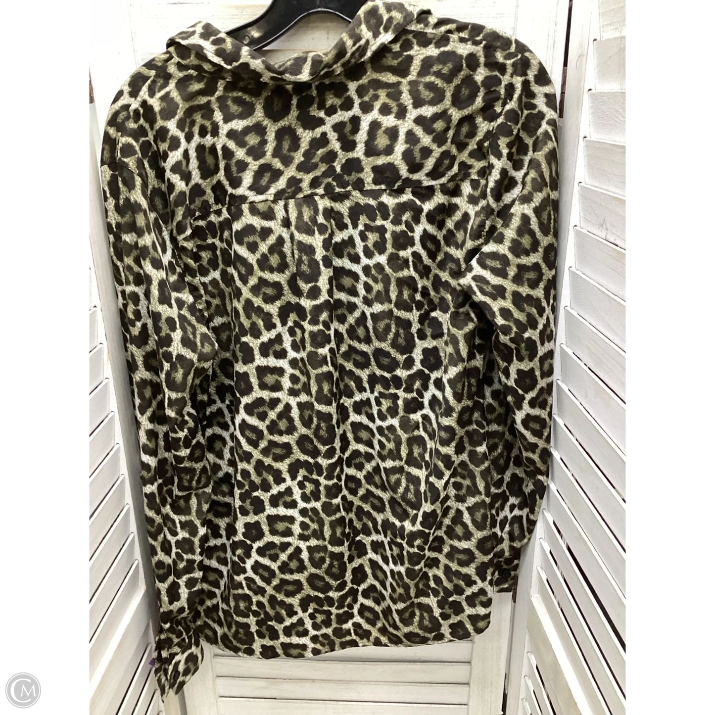 Top Long Sleeve Designer By Michael Kors In Animal Print, Size: L