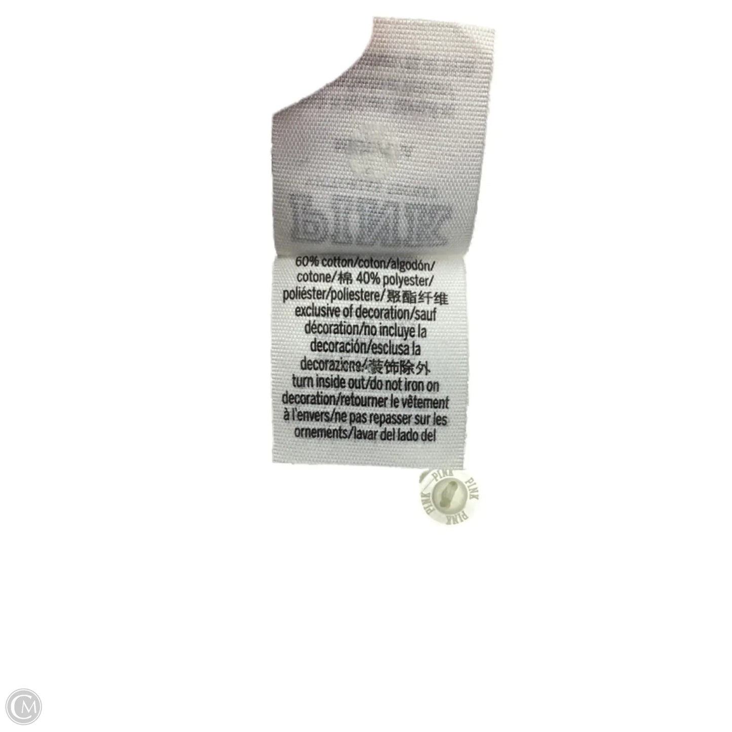 Top Long Sleeve By Pink In White, Size: M