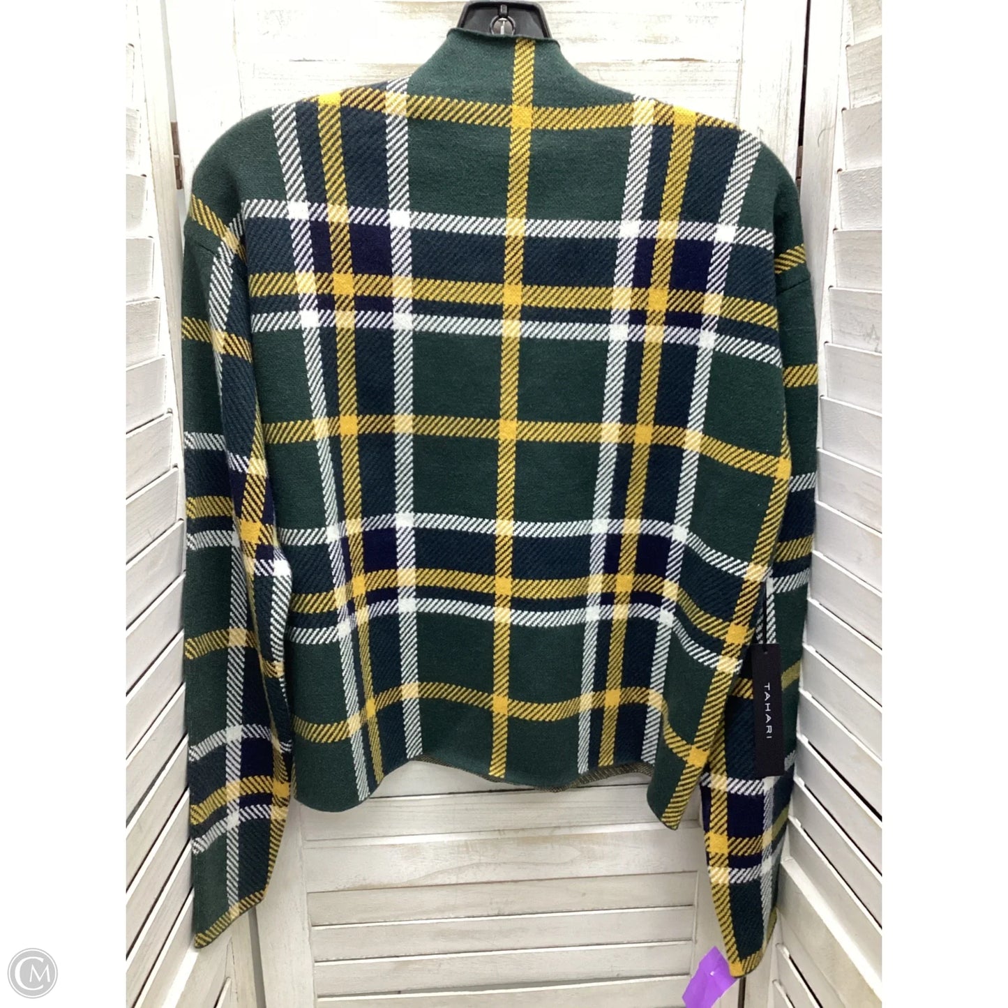 Sweater By Tahari By Arthur Levine In Plaid Pattern, Size: S