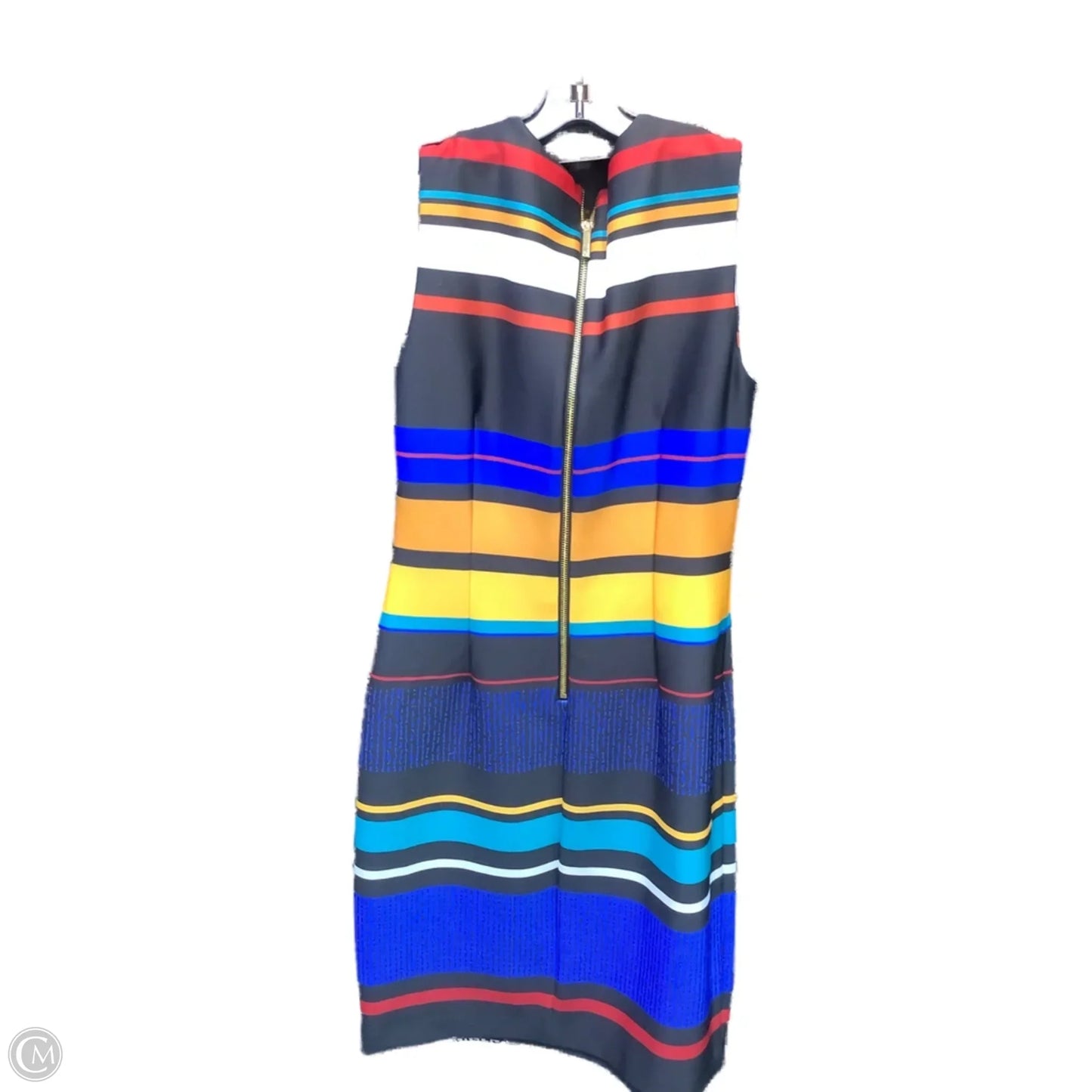 Dress Casual Midi By Calvin Klein In Multi-colored, Size: 10