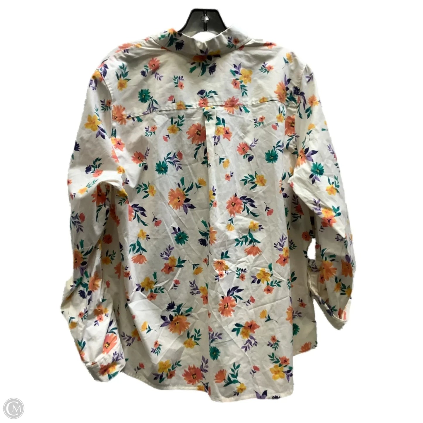 Top Long Sleeve By Croft And Barrow In Floral Print, Size: Xl
