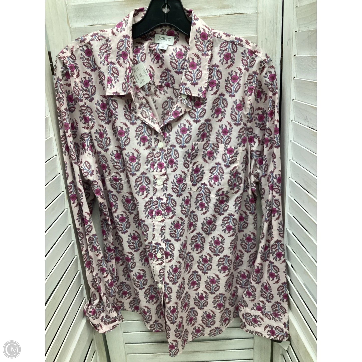 Top Long Sleeve By J. Crew In Paisley Print, Size: Xl
