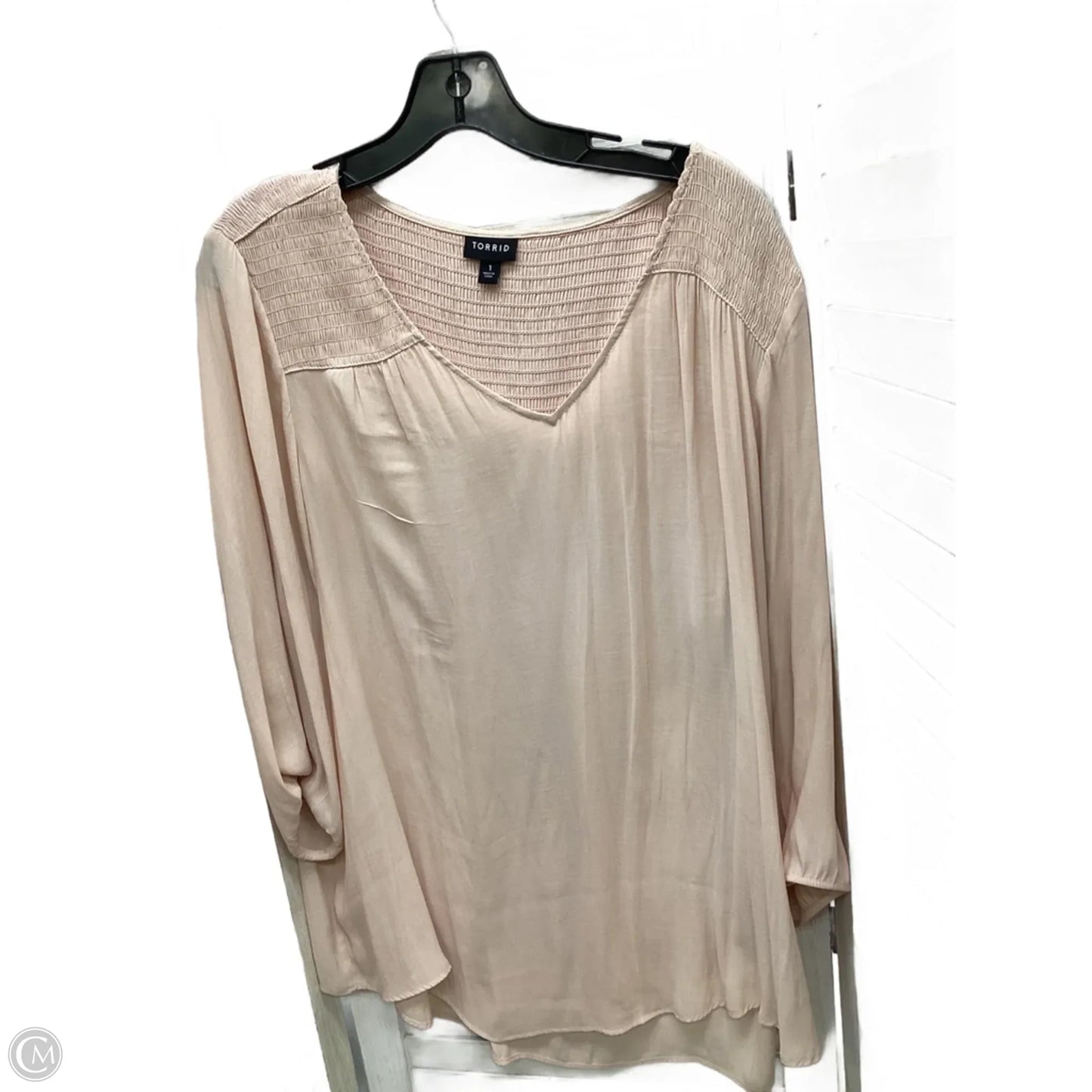 Top Long Sleeve By Torrid In Peach, Size: 1x