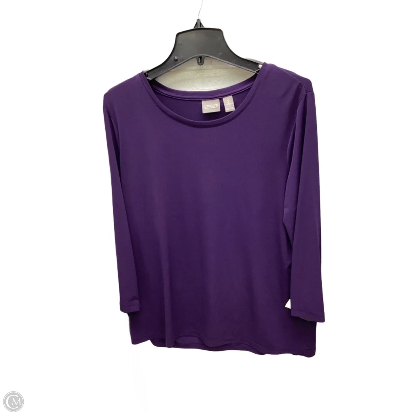 Top 3/4 Sleeve By Chicos In Purple, Size: M