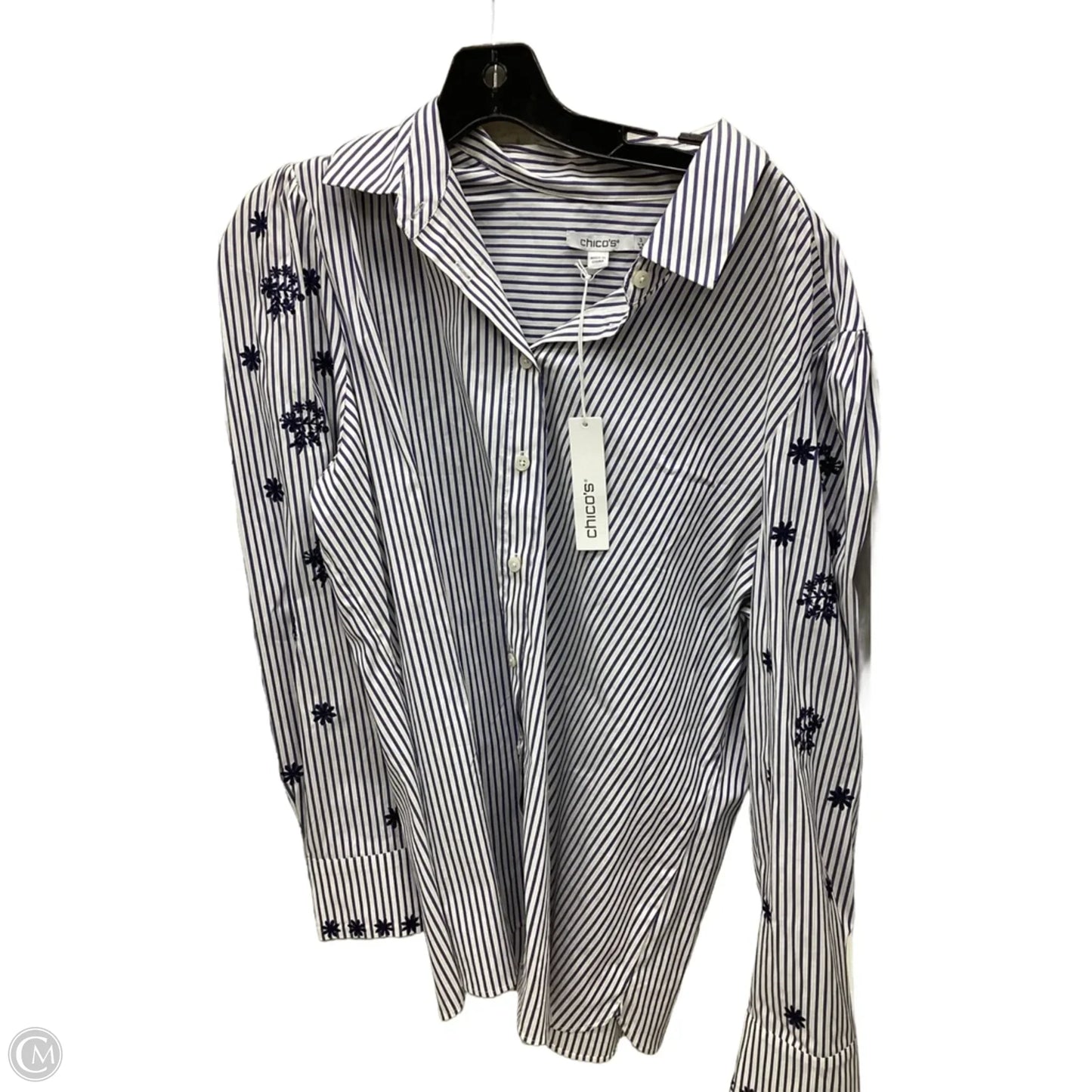 Top Long Sleeve By Loft In Striped Pattern, Size: Xl
