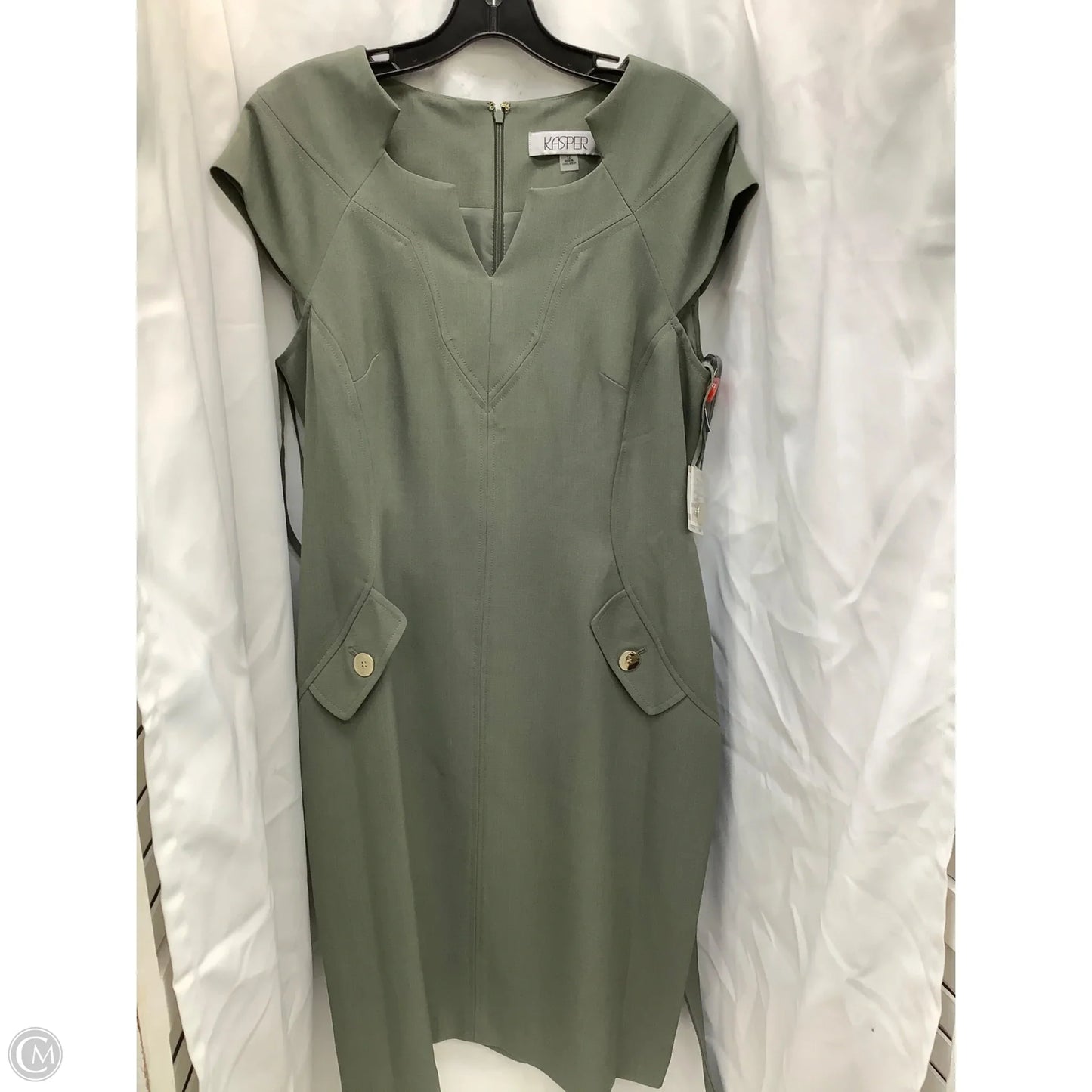Dress Casual Midi By Kasper In Grey, Size: 12