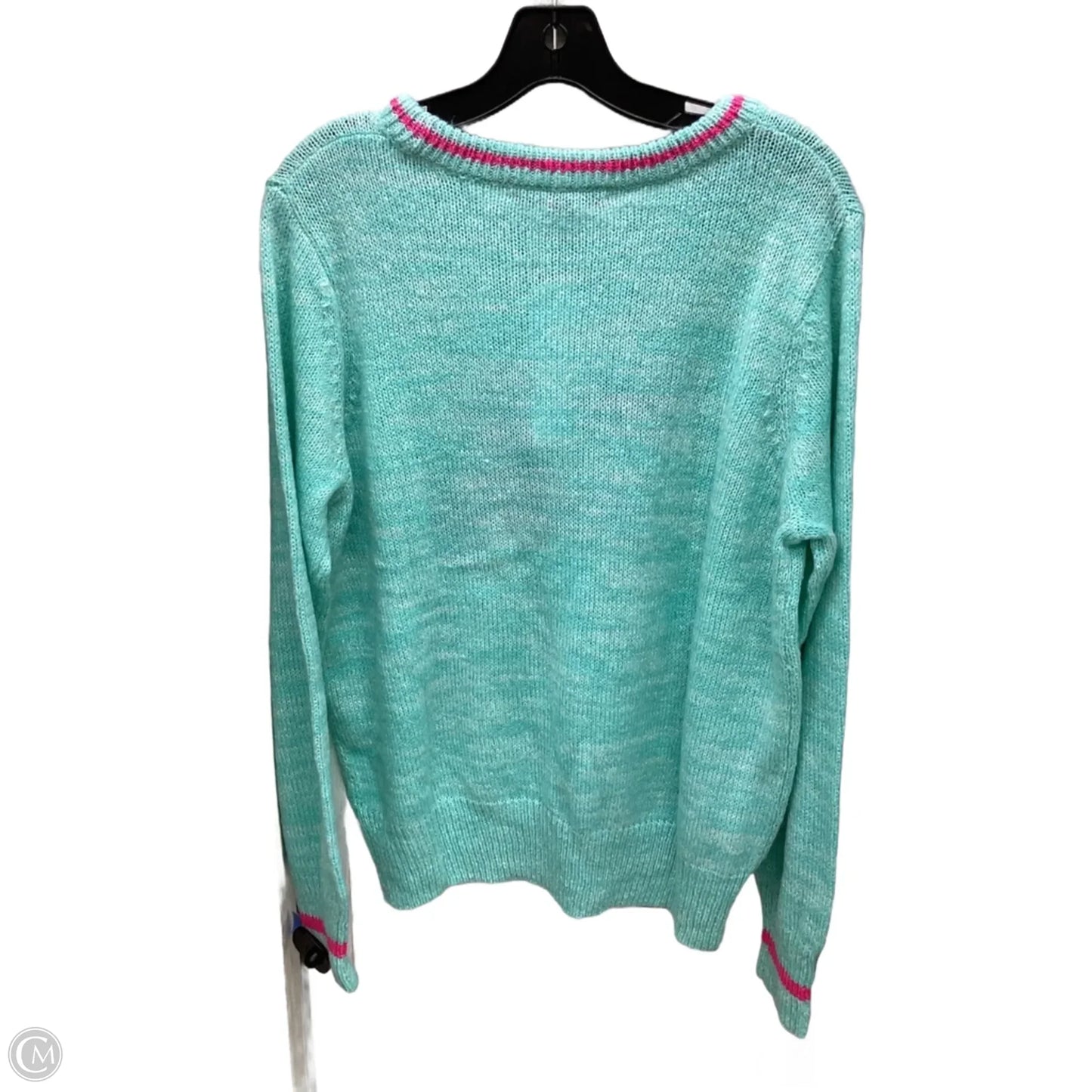 Sweater Cardigan Designer By Lilly Pulitzer In Blue & Pink, Size: Xl