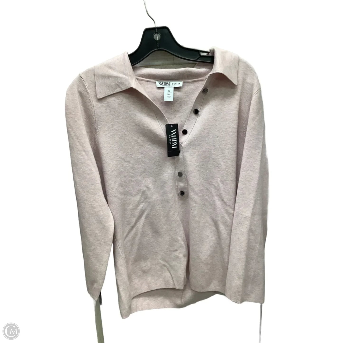 Top Long Sleeve By White House Black Market In Pink, Size: Xl