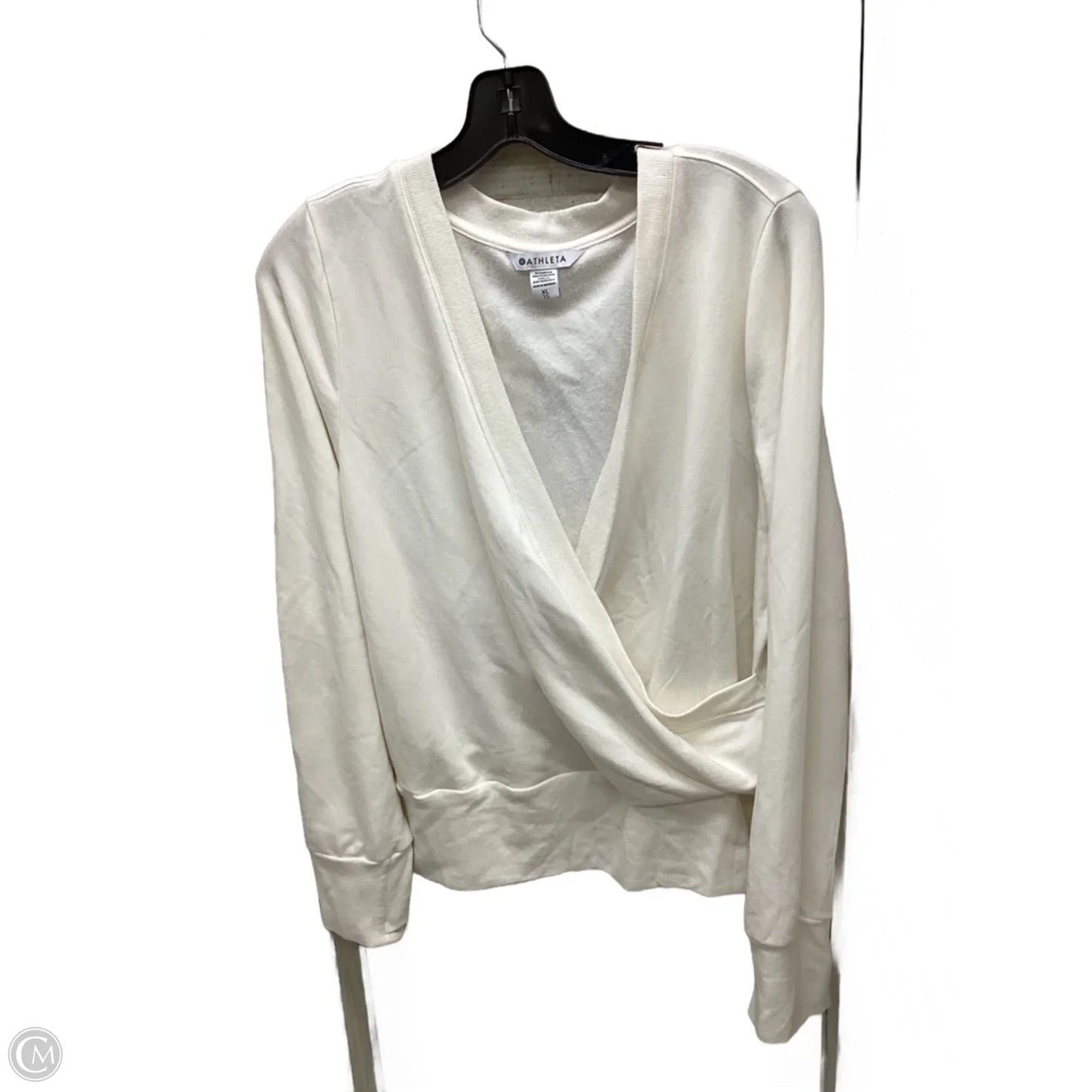 Top Long Sleeve By Athleta In Ivory, Size: Xl