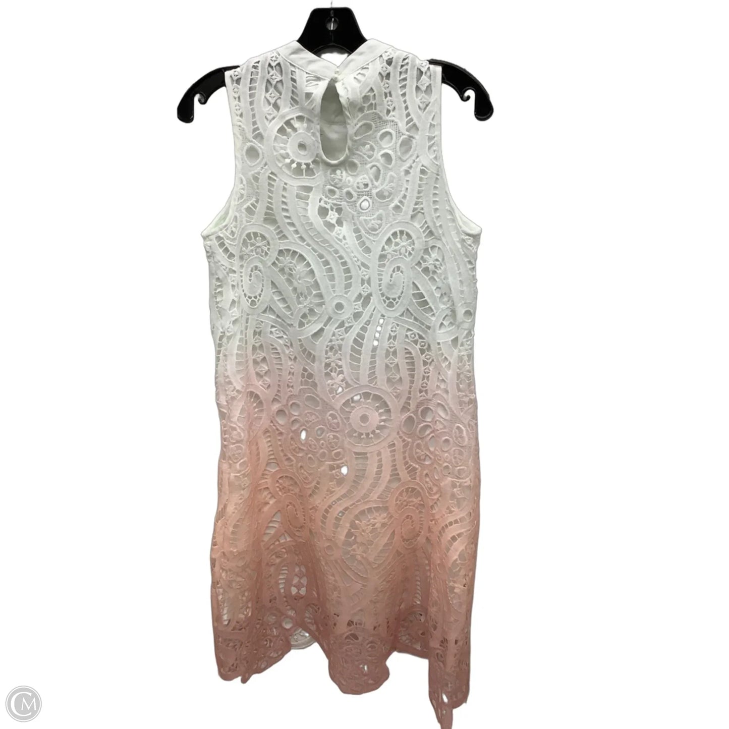 Dress Casual Midi By Cato In Pink & White, Size: S