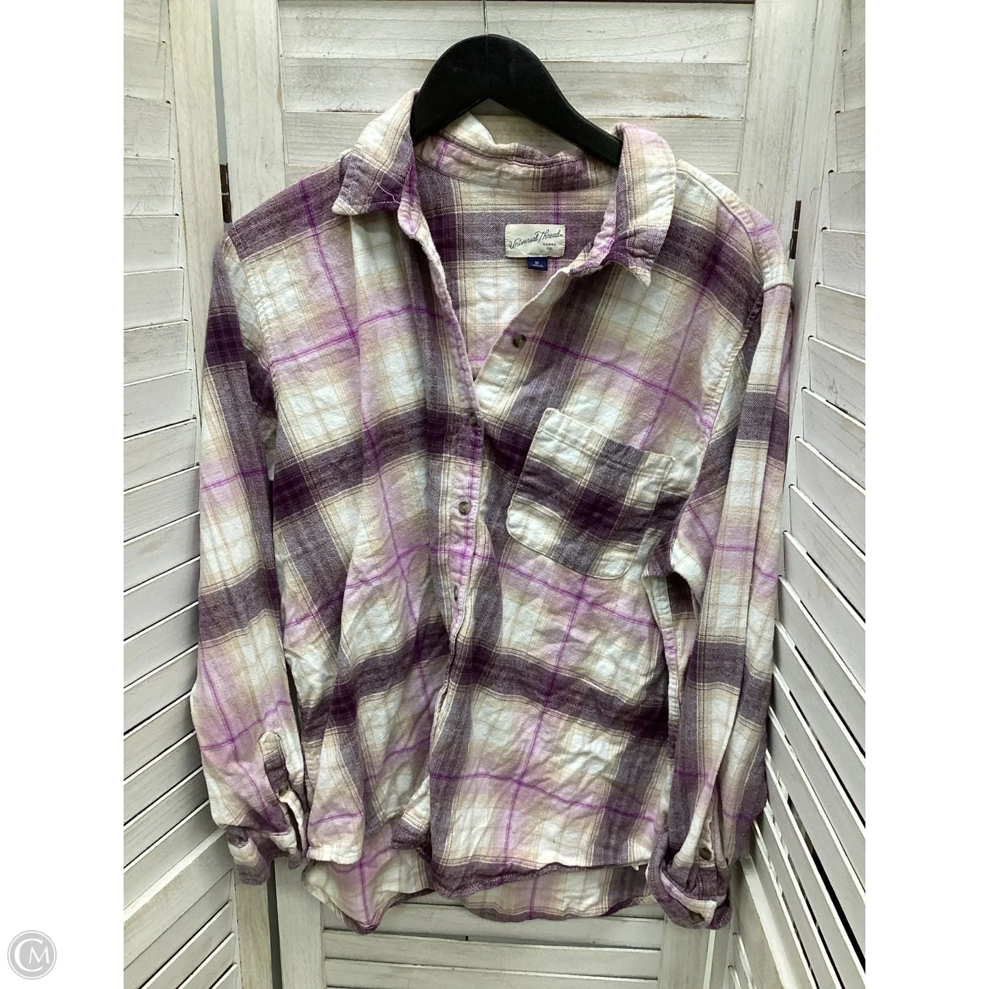 Blouse Long Sleeve By Universal Thread In Purple, Size: Xl