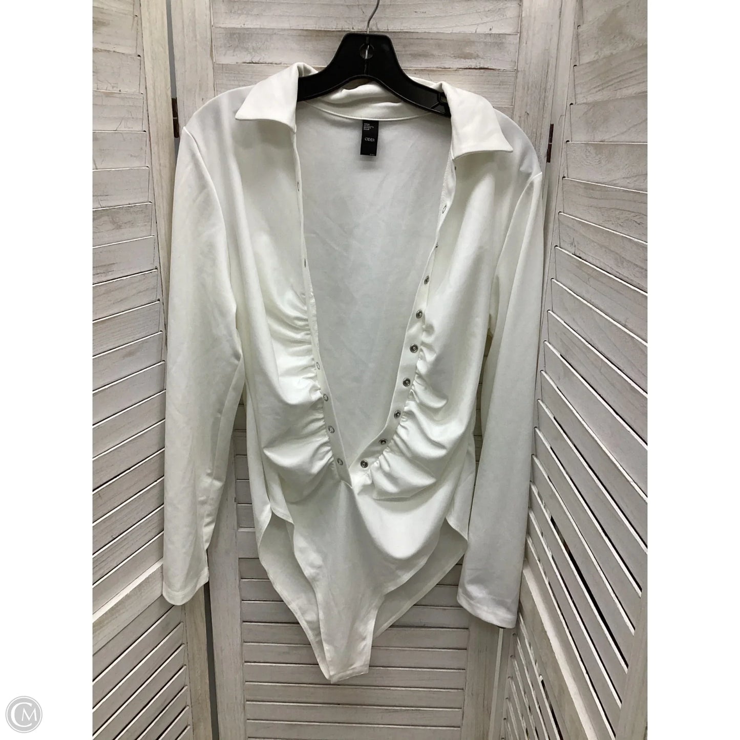 Bodysuit By Clothes Mentor In White, Size: Xl