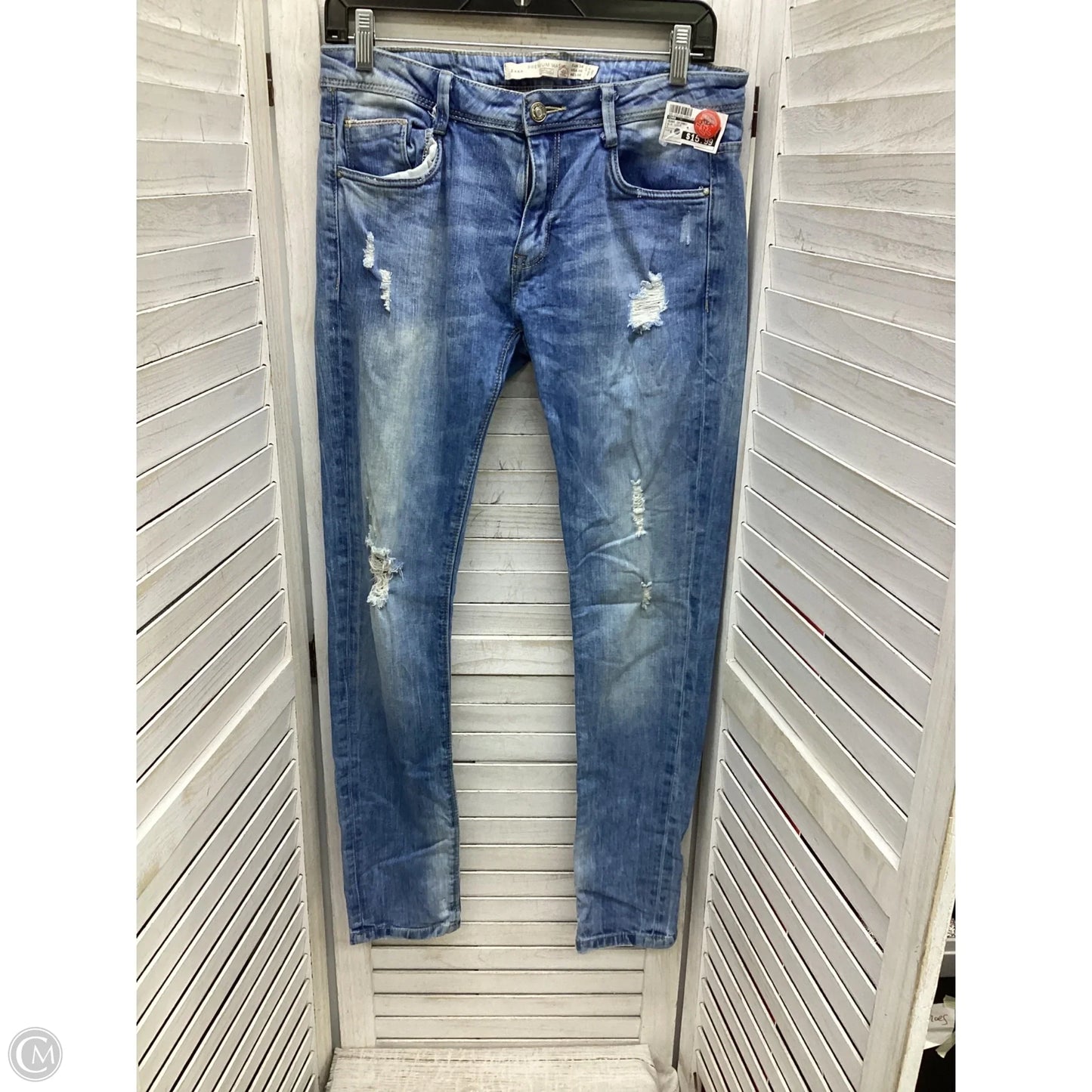 Jeans Skinny By Zara In Blue Denim, Size: 6