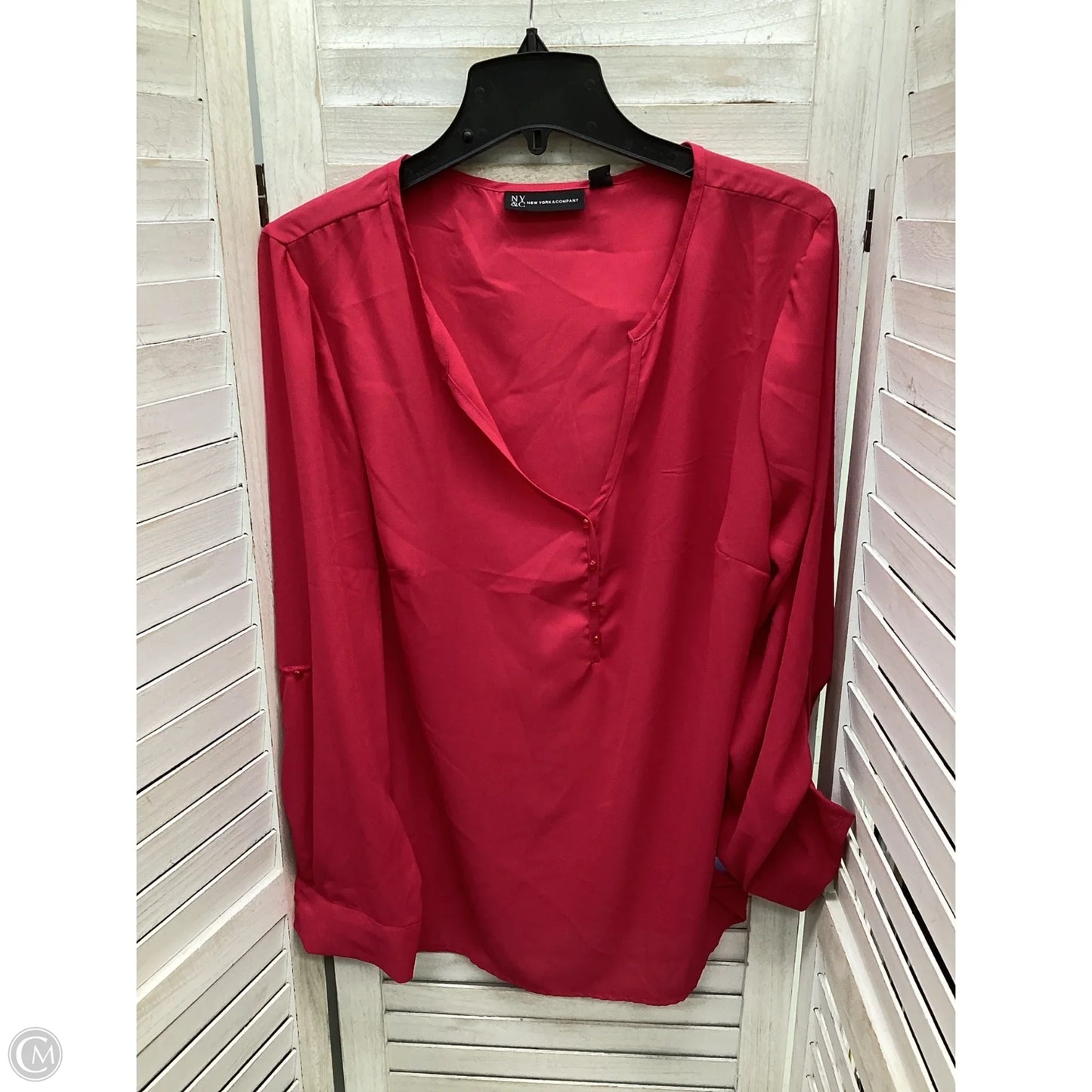 Top Long Sleeve By New York And Co In Pink, Size: Xl