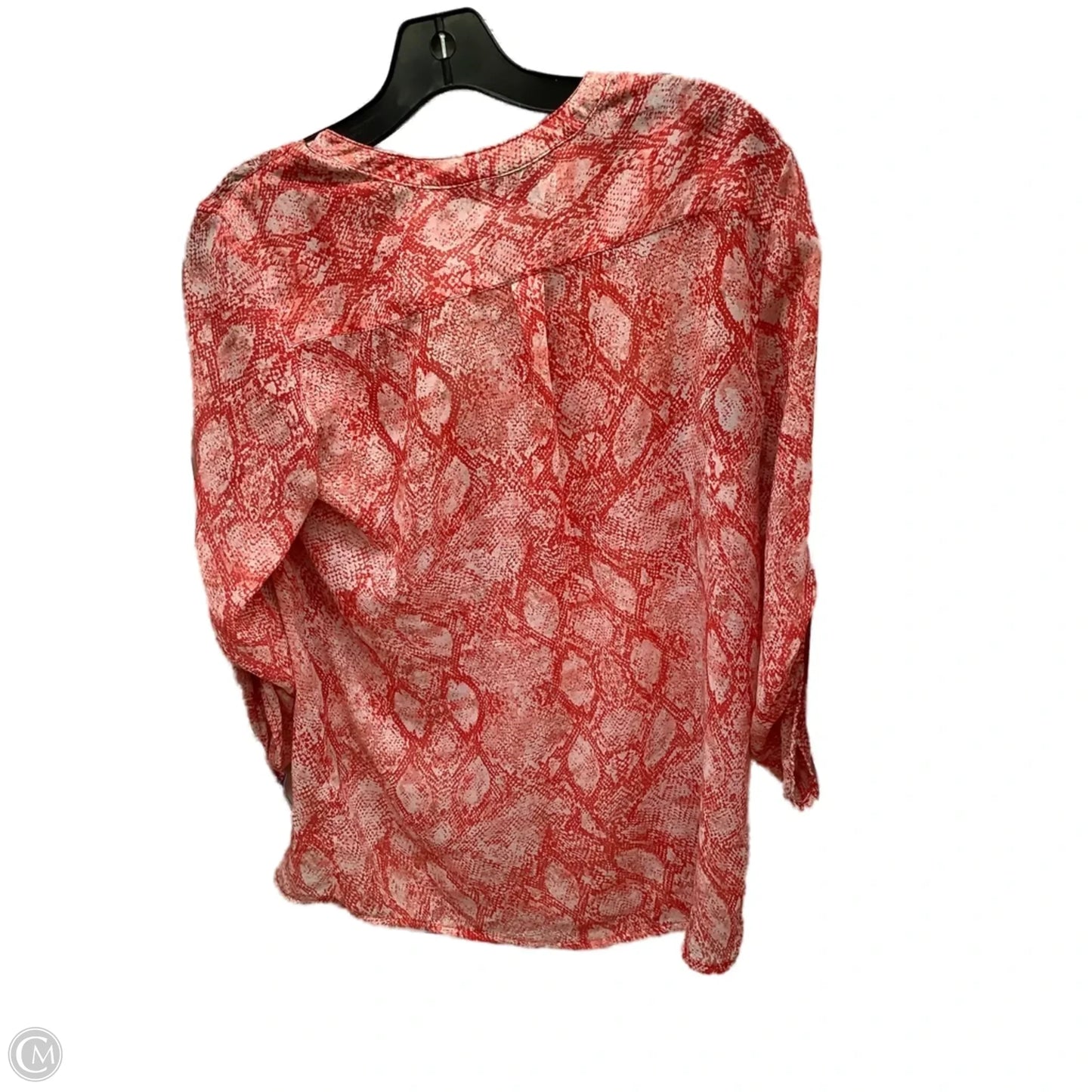 Top Long Sleeve By Covington In Red & White, Size: S