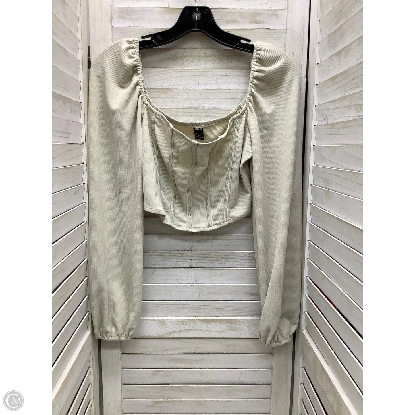 Top Long Sleeve By Shein In Tan, Size: L