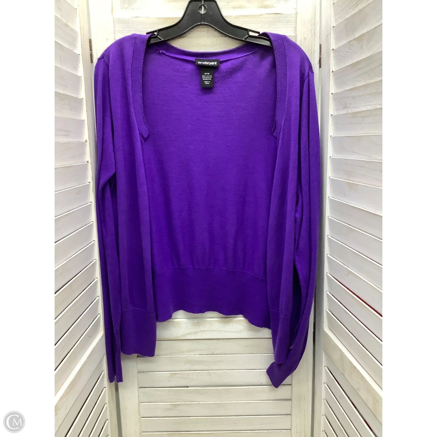 Cardigan By Lane Bryant In Purple, Size: 14