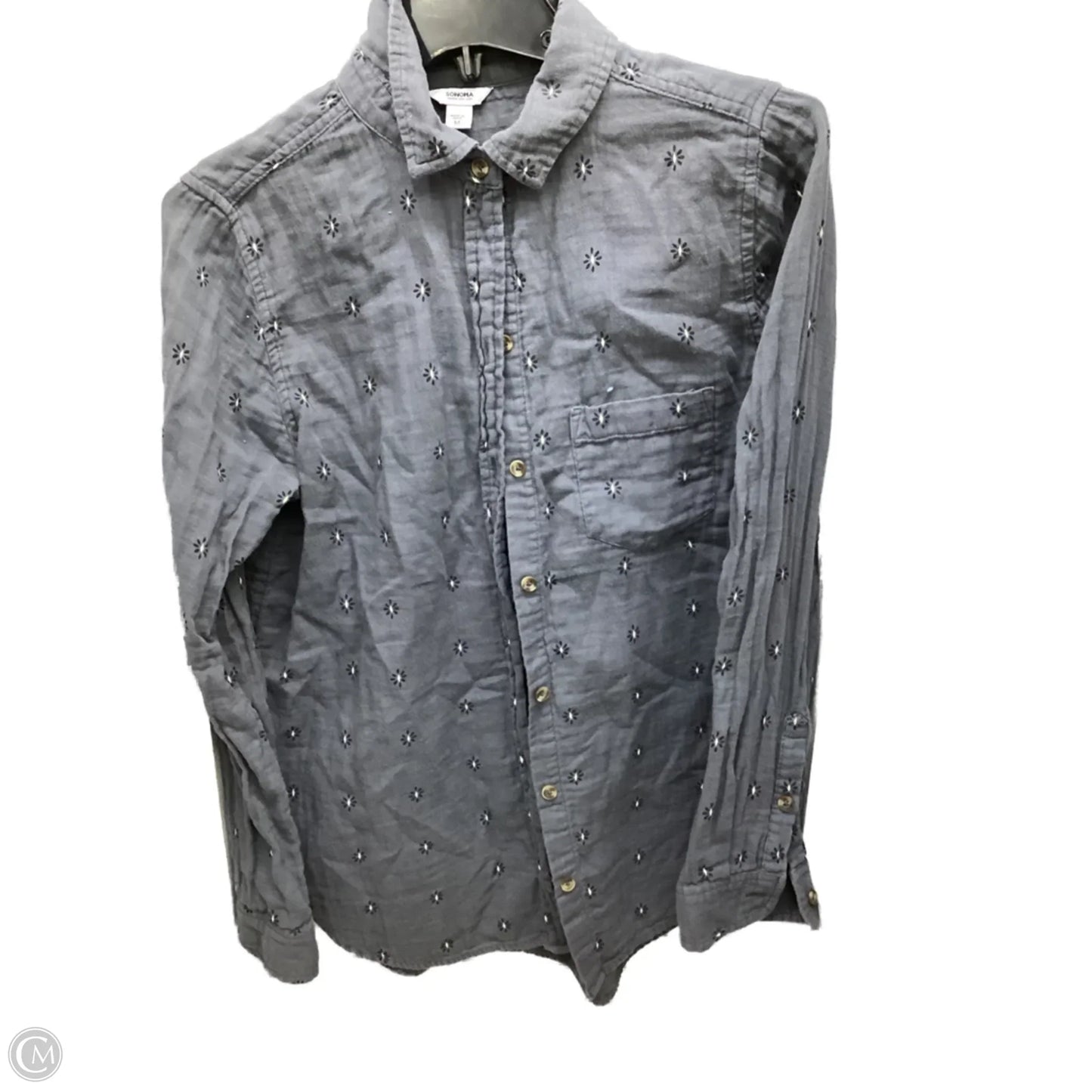 Top Long Sleeve By Sonoma In Grey, Size: M