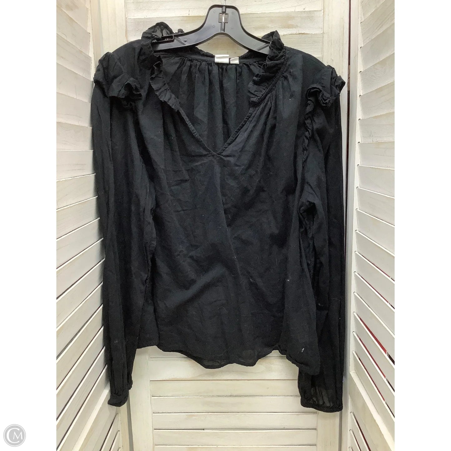 Top Long Sleeve By Gap In Black, Size: L