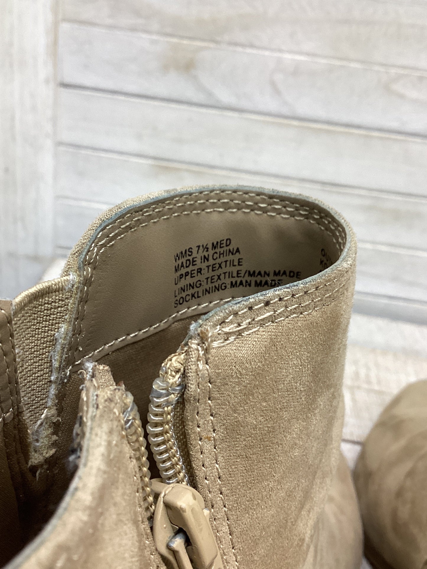Boots Ankle Heels By Apt 9 In Tan, Size: 7.5