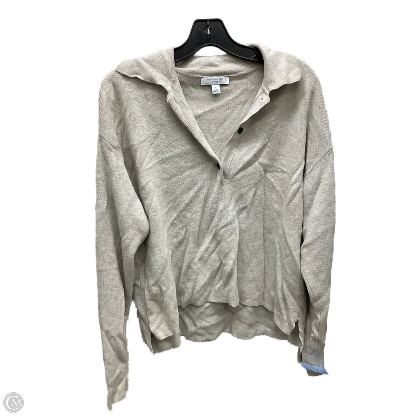 Sweater By Ann Taylor In Tan, Size: L