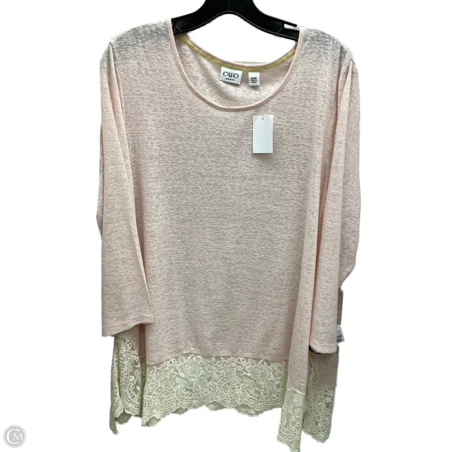 Top Long Sleeve By Cato In Pink, Size: 2x