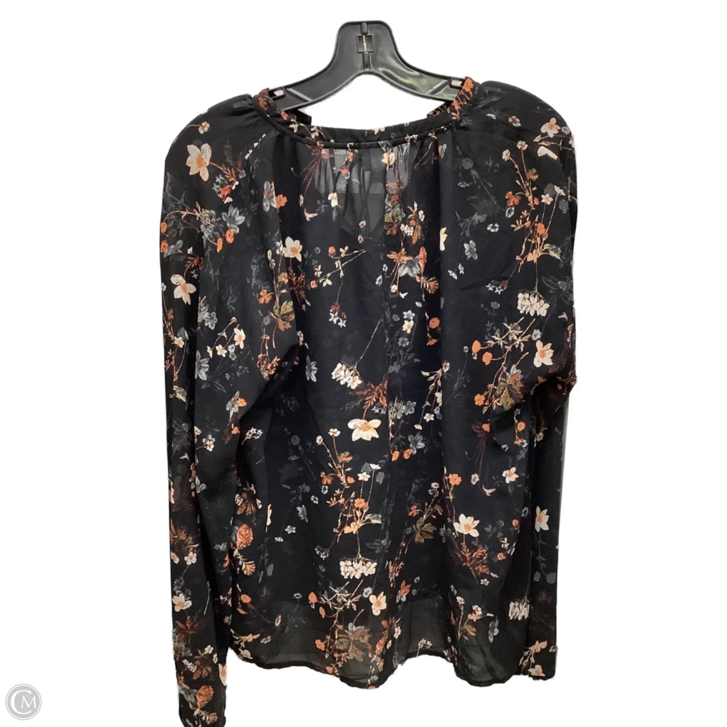 Top Long Sleeve By A New Day In Floral Print, Size: M
