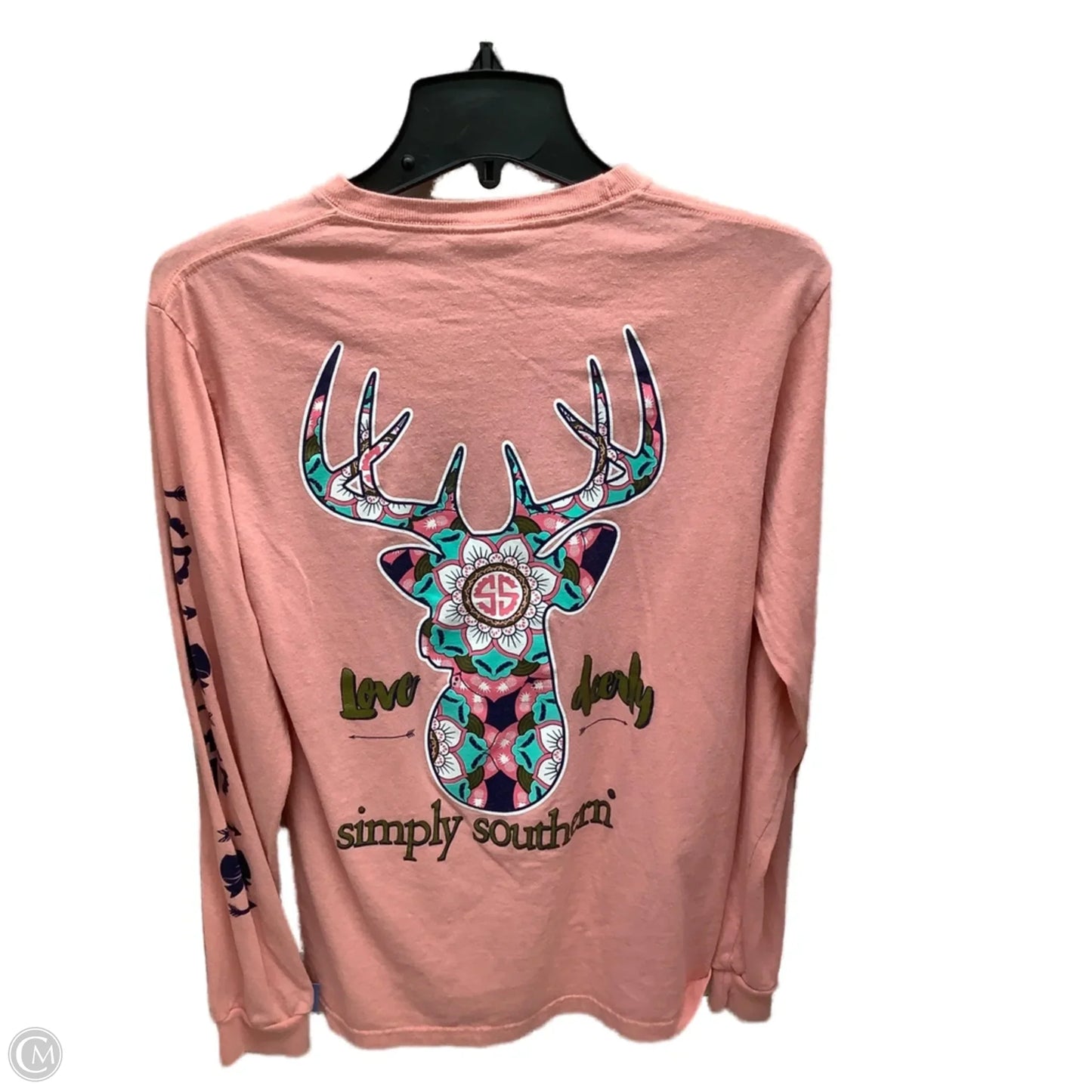 Top Long Sleeve By Simply Southern In Pink, Size: S