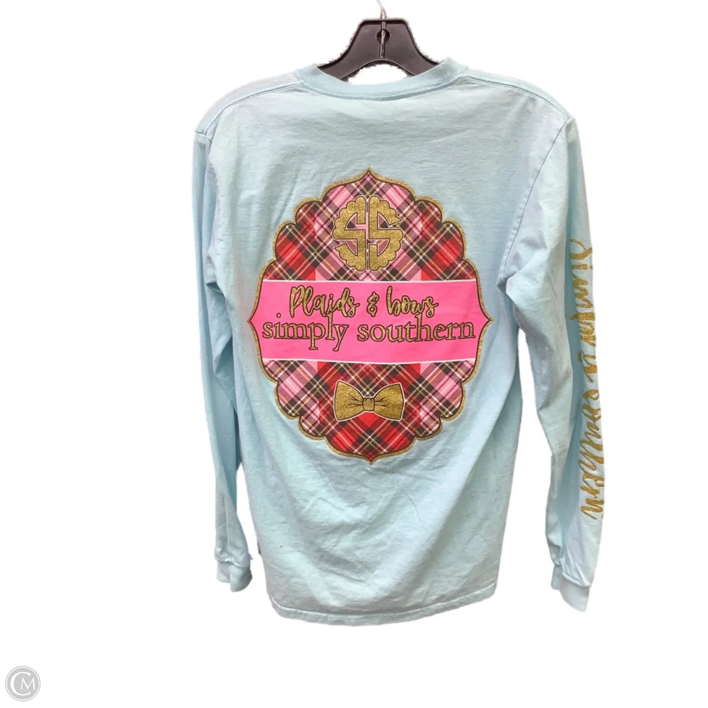 Top Long Sleeve By Simply Southern In Blue, Size: S
