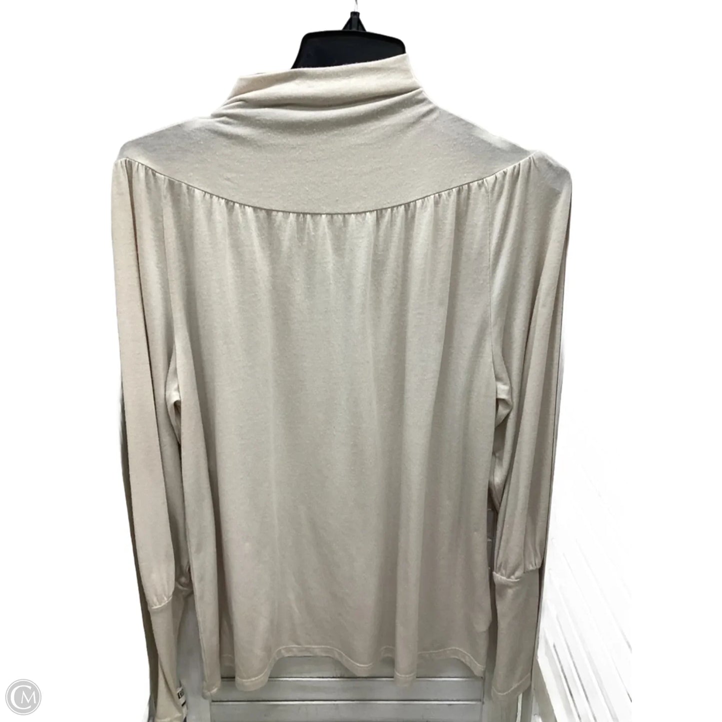 Top Long Sleeve By Ann Taylor In Cream, Size: M