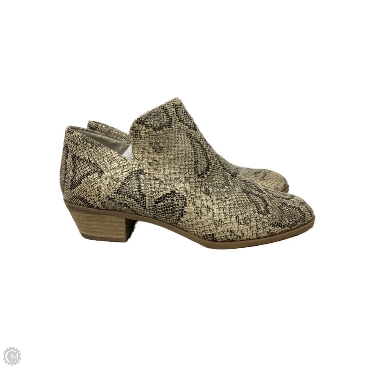 Boots Ankle Heels By Wonderly In Snakeskin Print, Size: 10