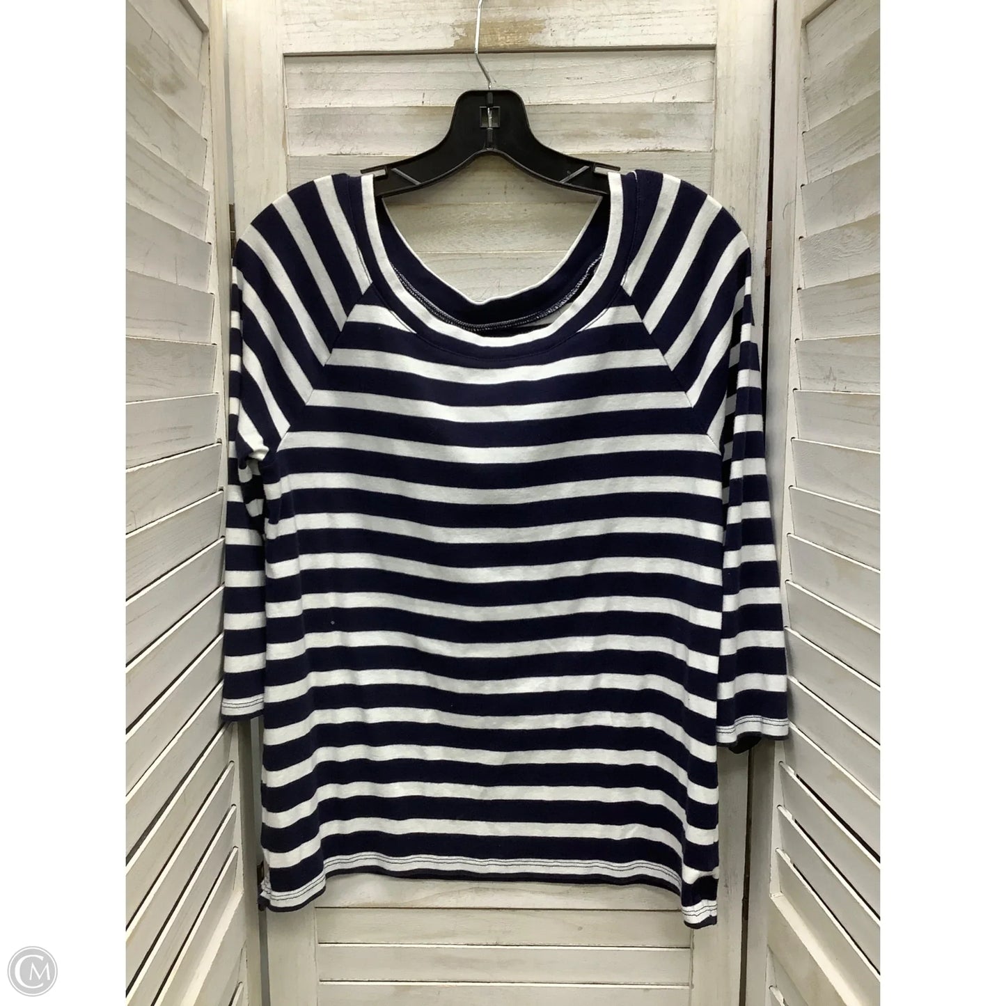 Top Long Sleeve By Talbots In Striped Pattern, Size: L