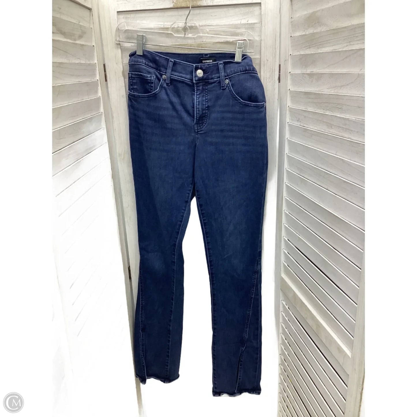 Jeans Boot Cut By Express In Blue Denim, Size: 8