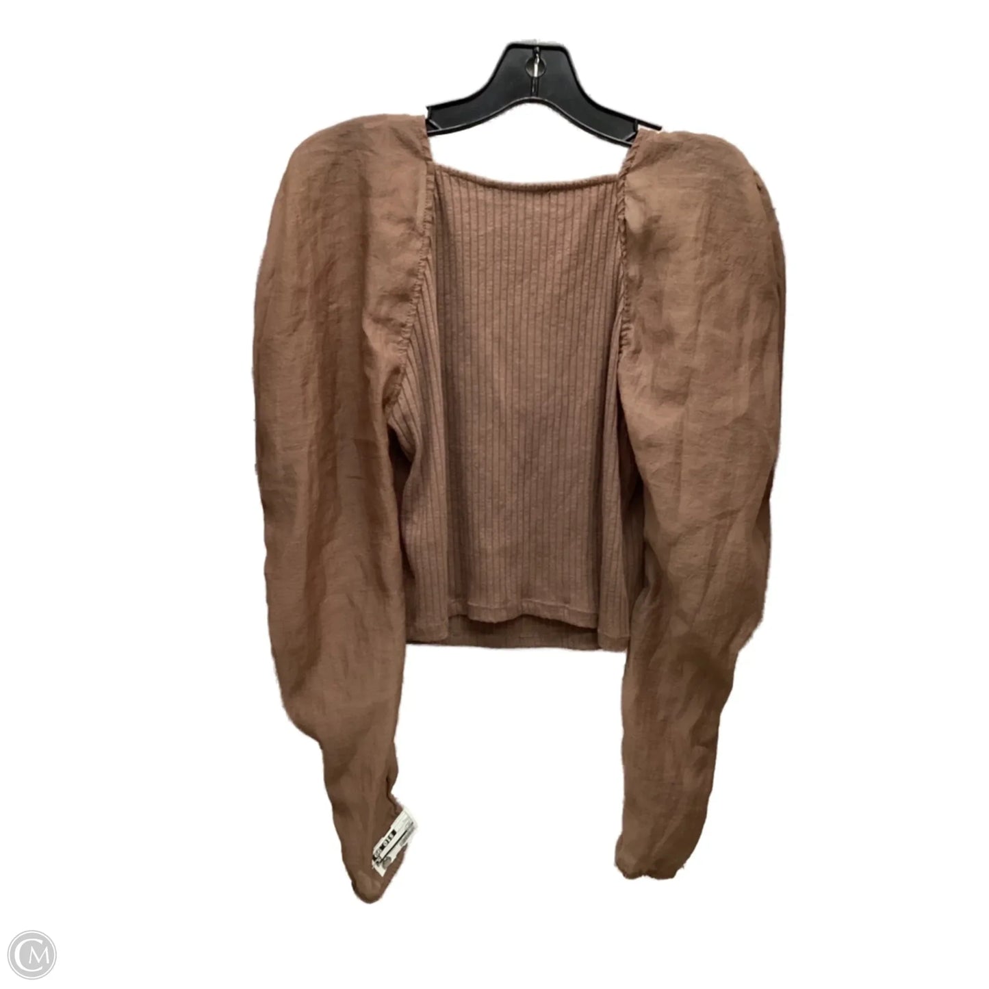 Top Long Sleeve By Zara In Brown, Size: L
