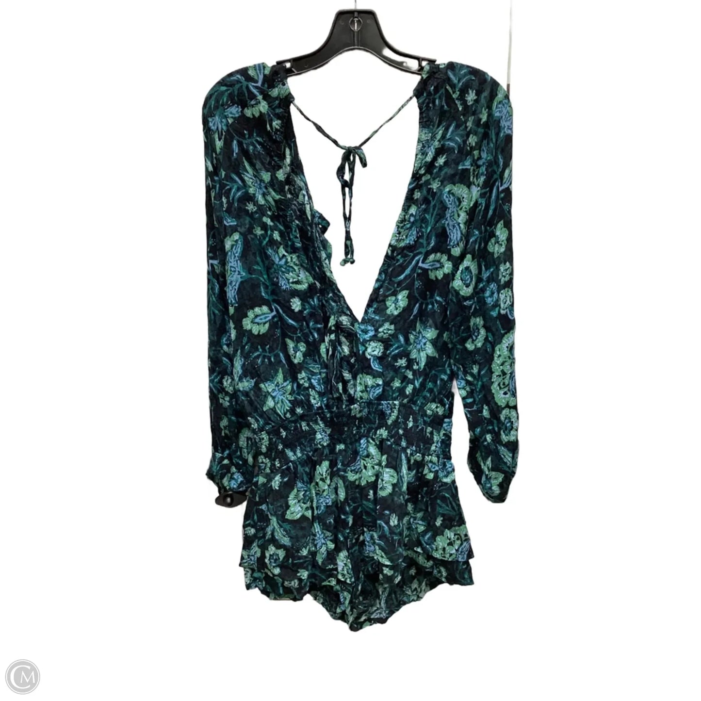 Romper By Free People In Blue & Green, Size: Xs