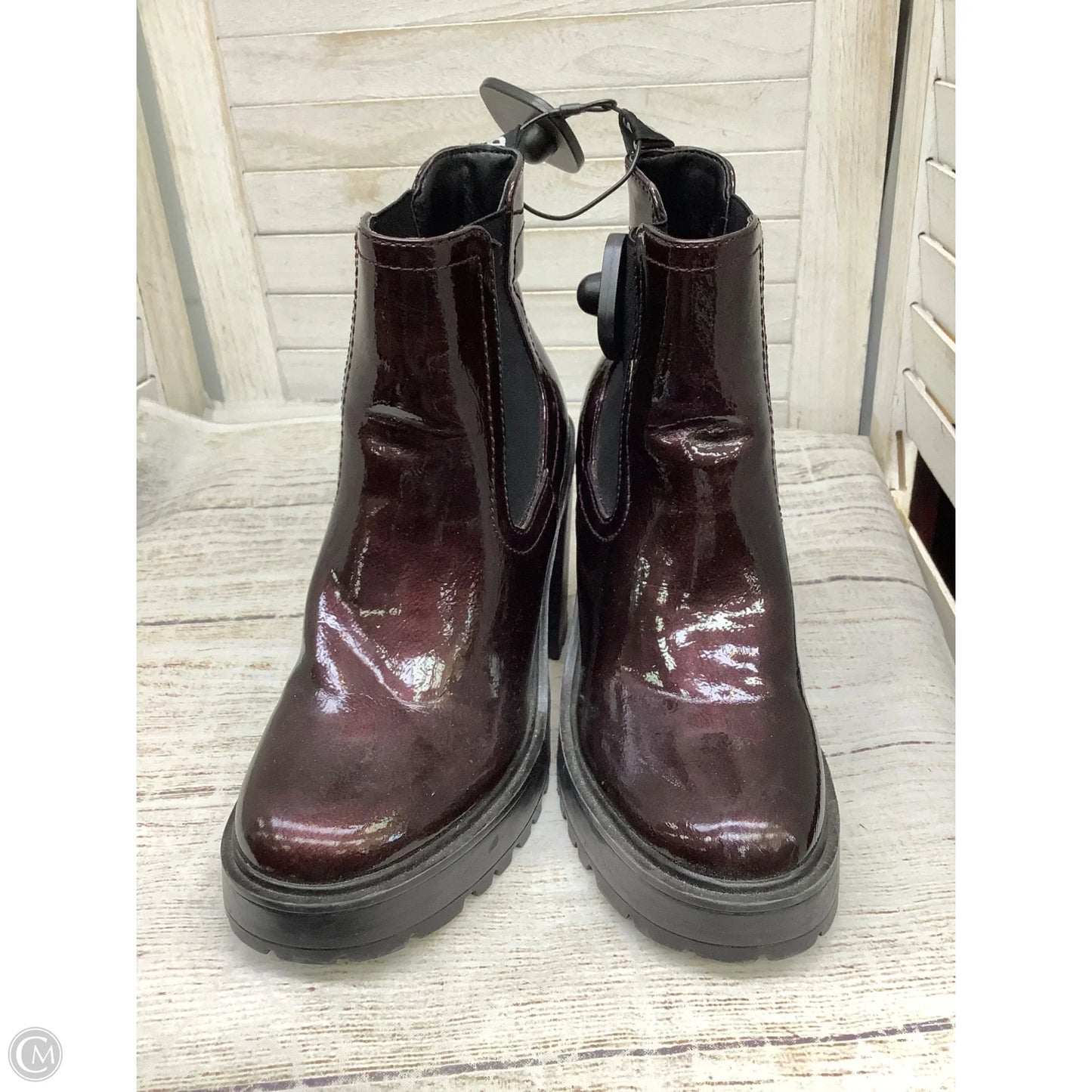 Boots Combat By G By Guess In Maroon, Size: 6