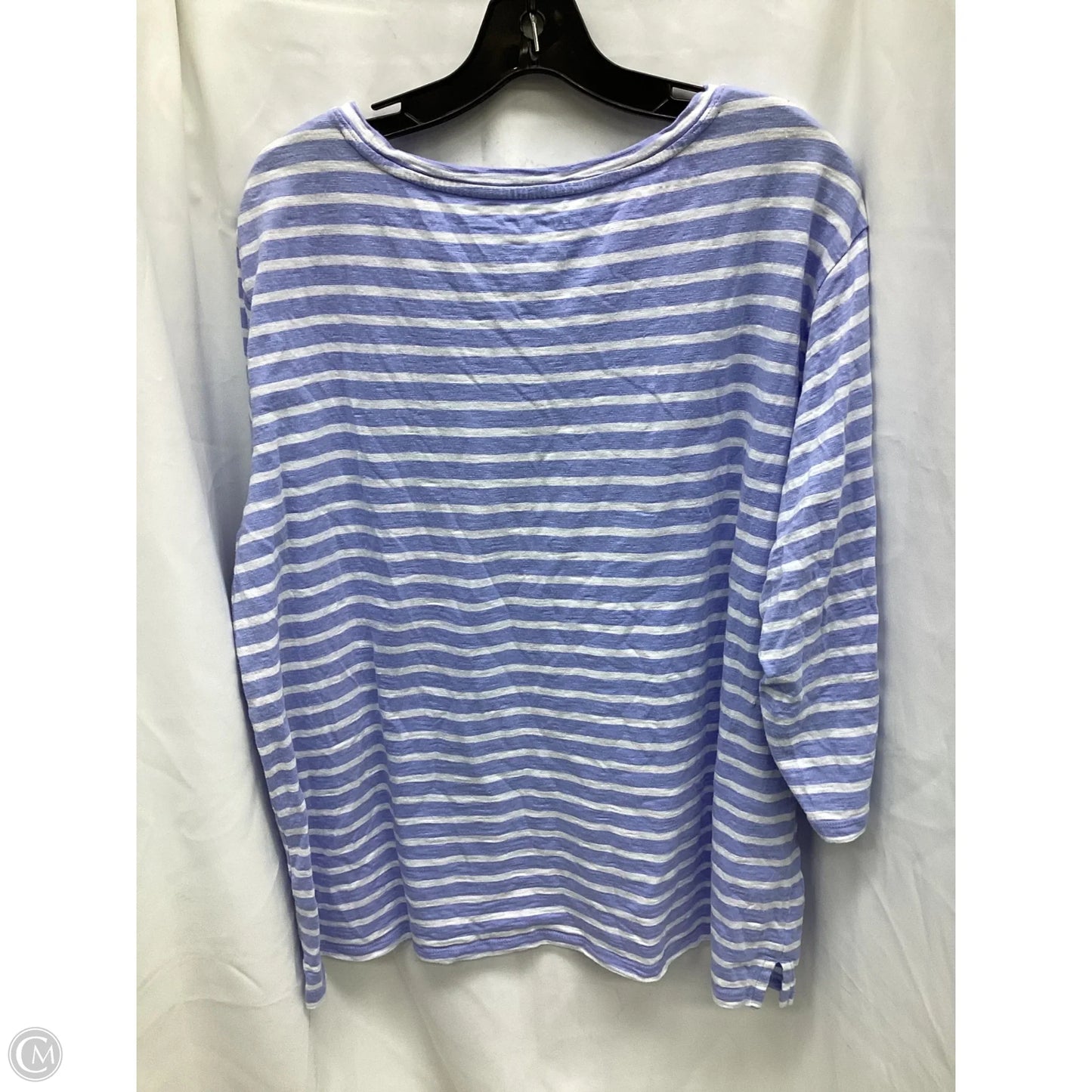 Top Long Sleeve By Talbots In Striped Pattern, Size: 2x