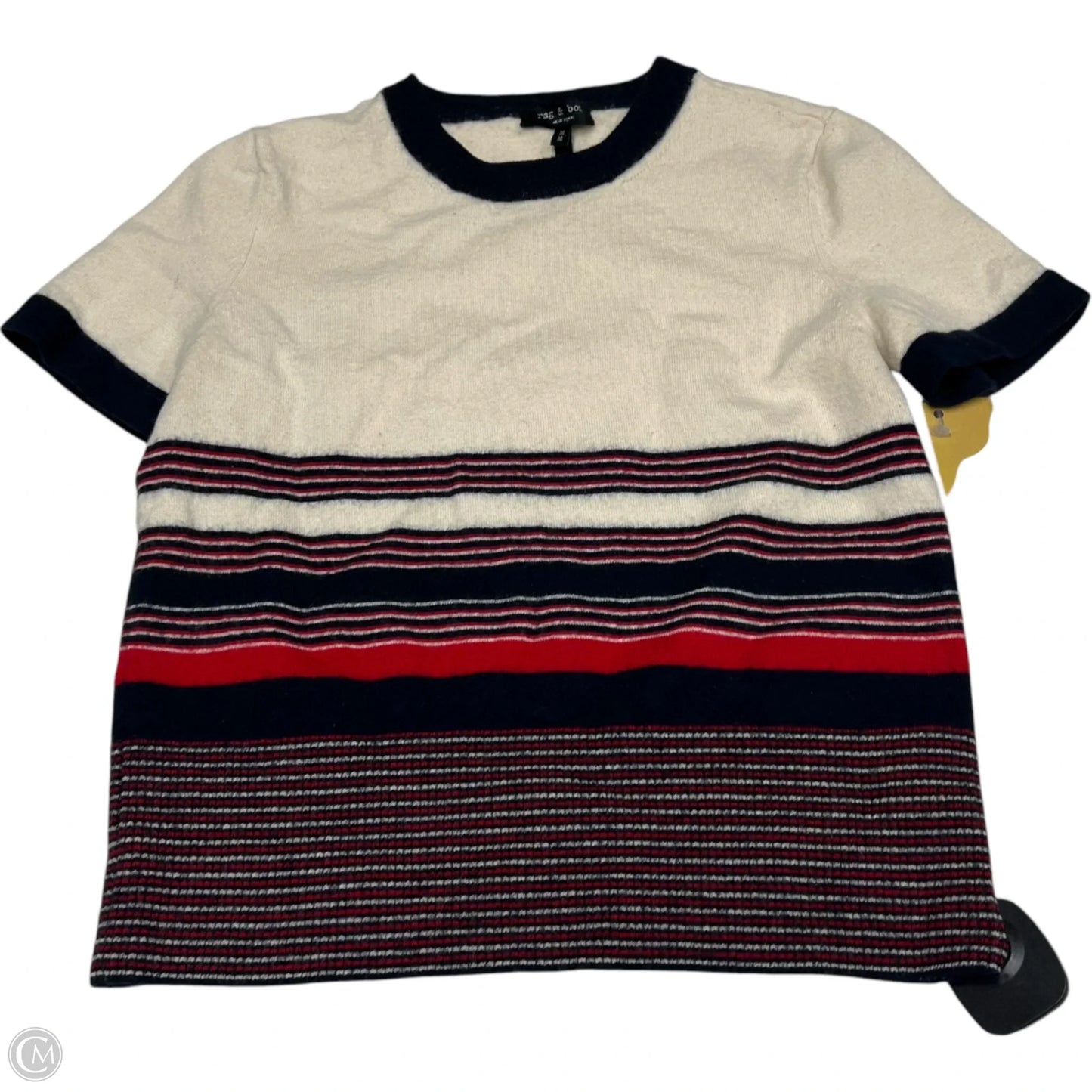Sweater Short Sleeve By Rag And Bone In Striped Pattern, Size: M