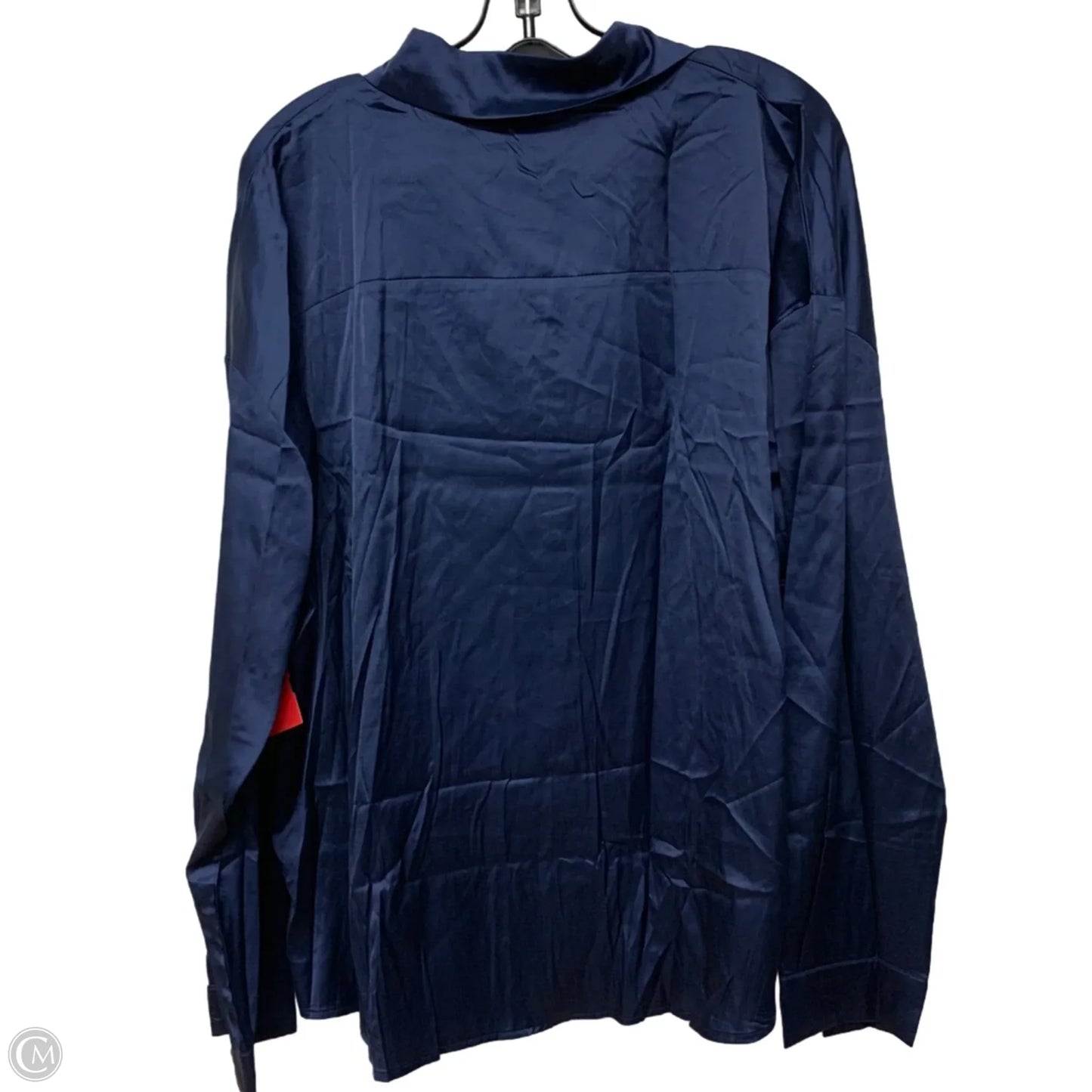 Blouse Long Sleeve By Chigant In Navy, Size: 3x