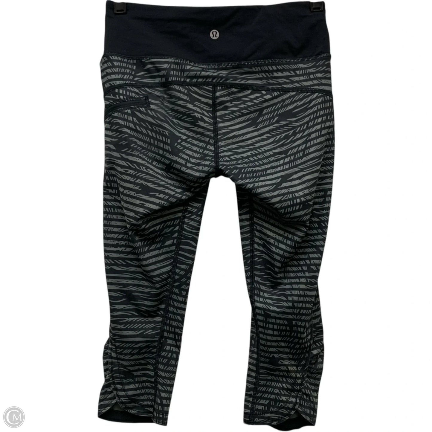 Athletic Leggings Capris By Lululemon In Black & Grey, Size: S