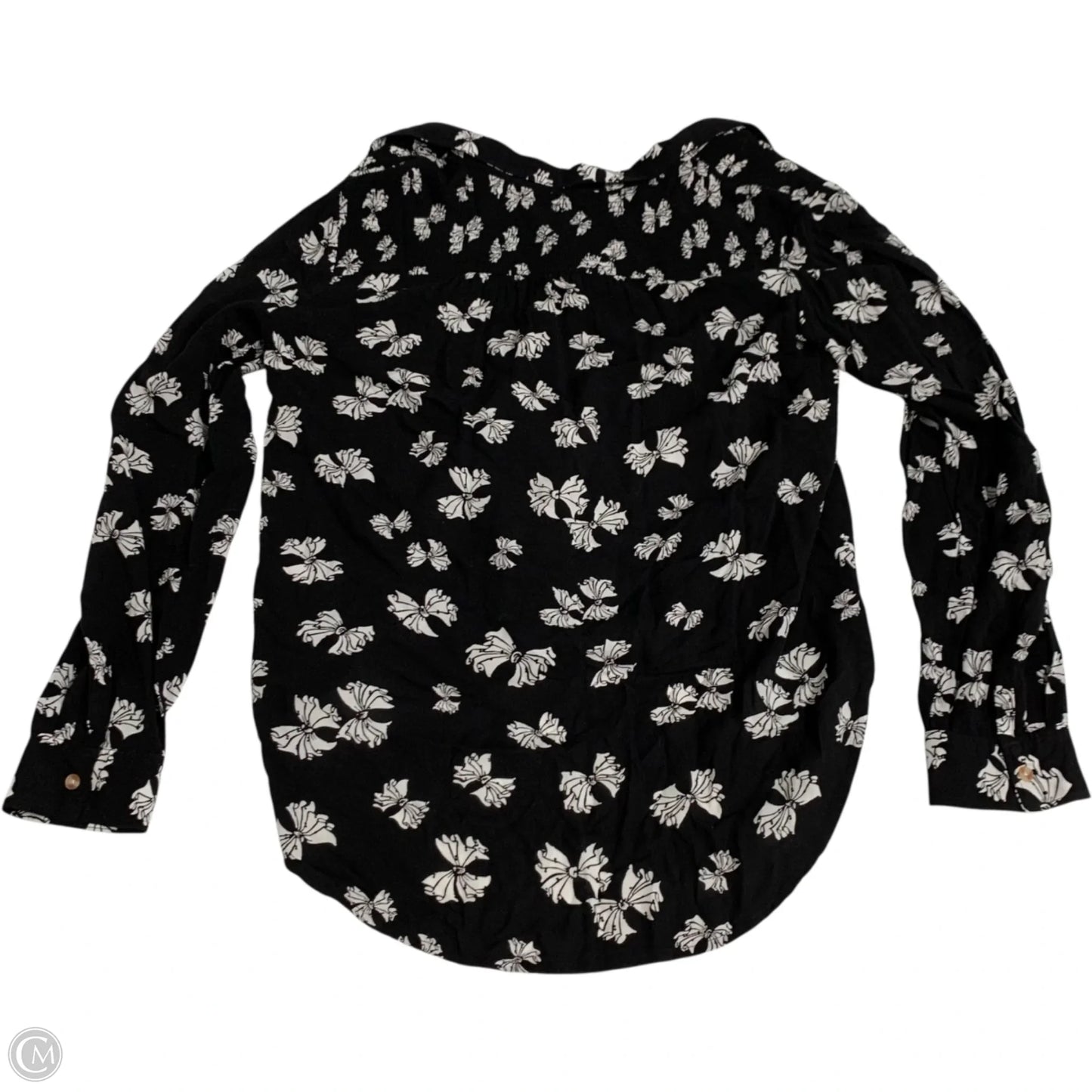 Top Long Sleeve By Maeve In Black & White, Size: M