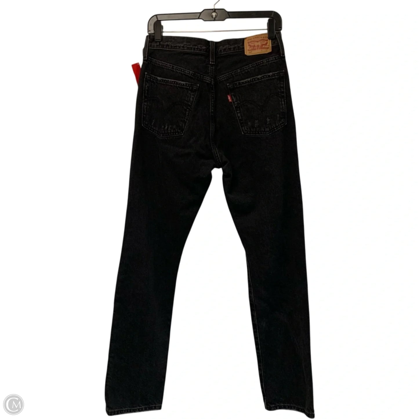 Jeans Straight By Levis In Black Denim, Size: 4